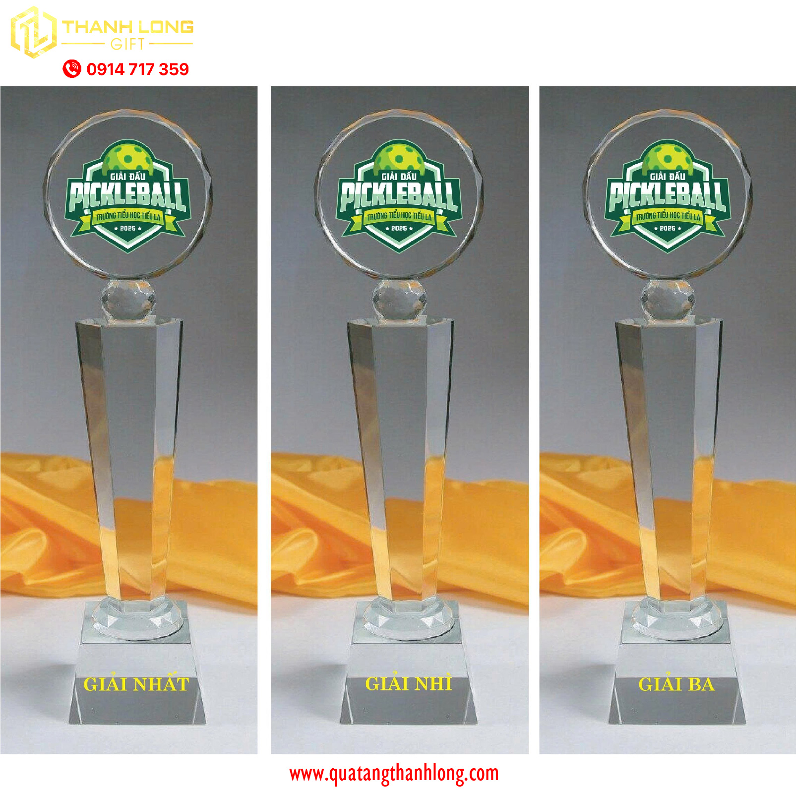 Cúp pha lê pickleball