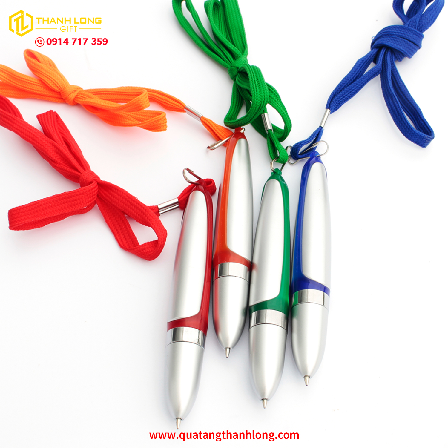 Bút Bi Nhựa BP-1797A Có Dây Đeo Tiện Lợi