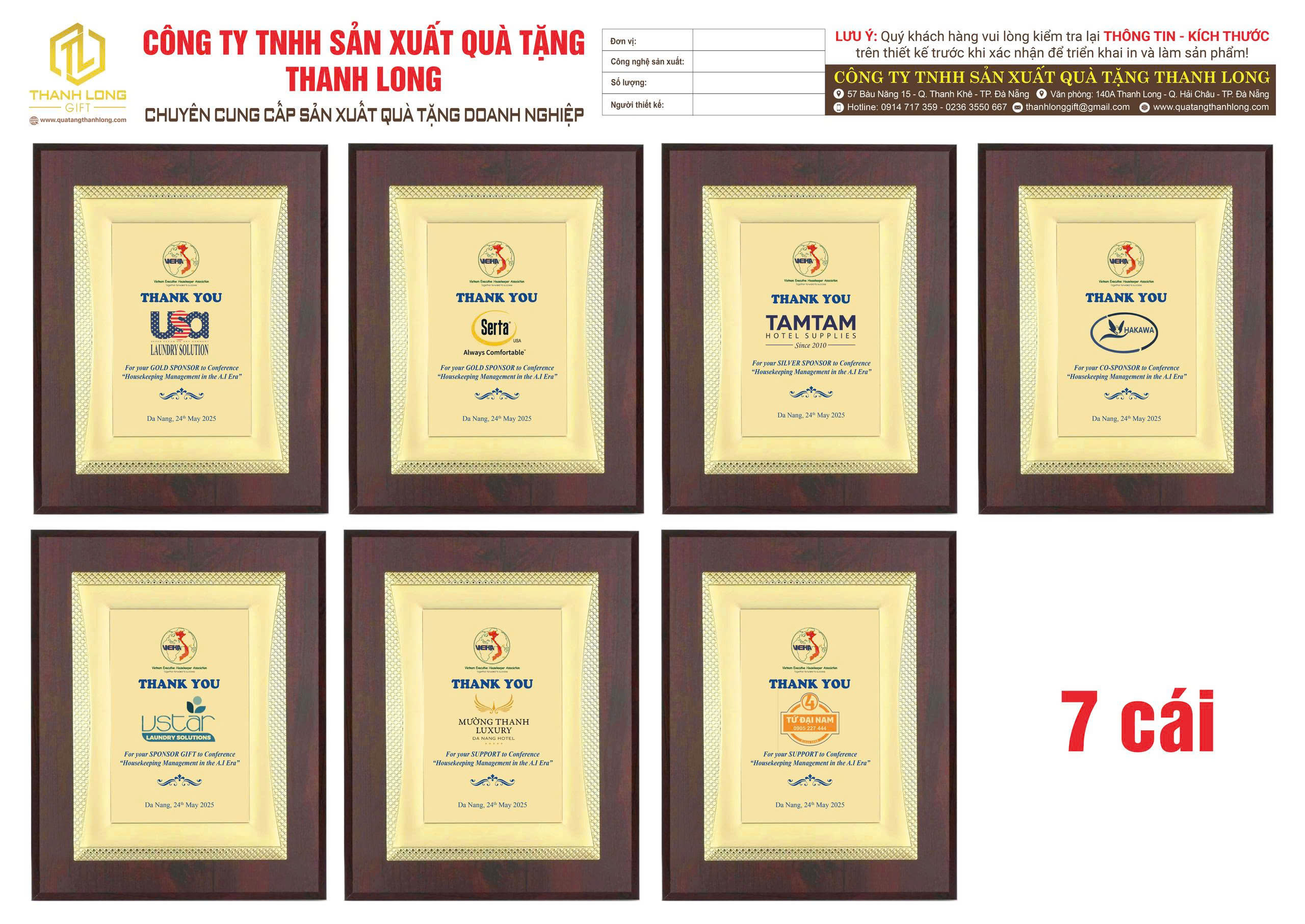 Bảng Vinh Danh Vàng Cao Cấp