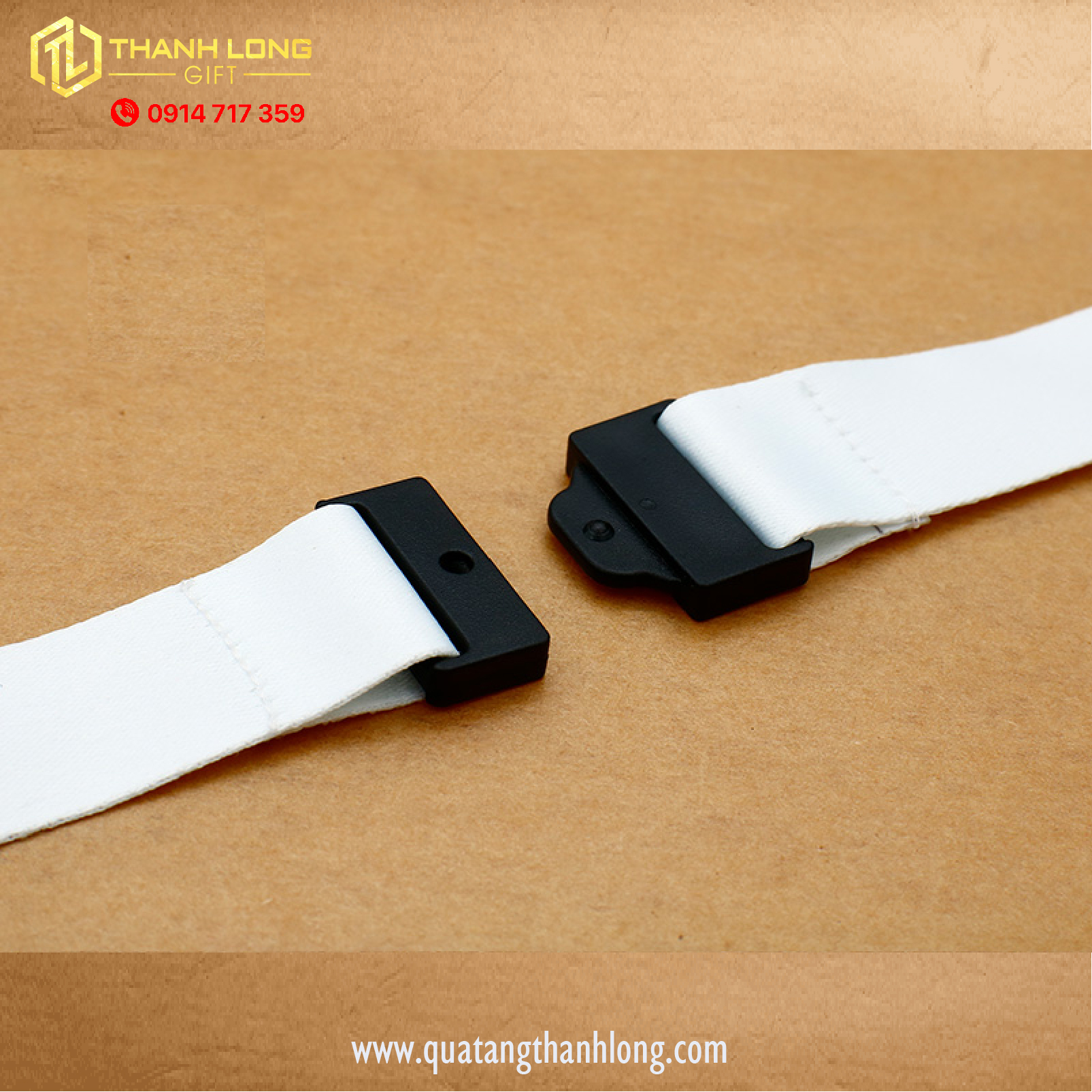 Dây đeo thẻ 2cm gắn khóa an toàn in theo yêu cầu