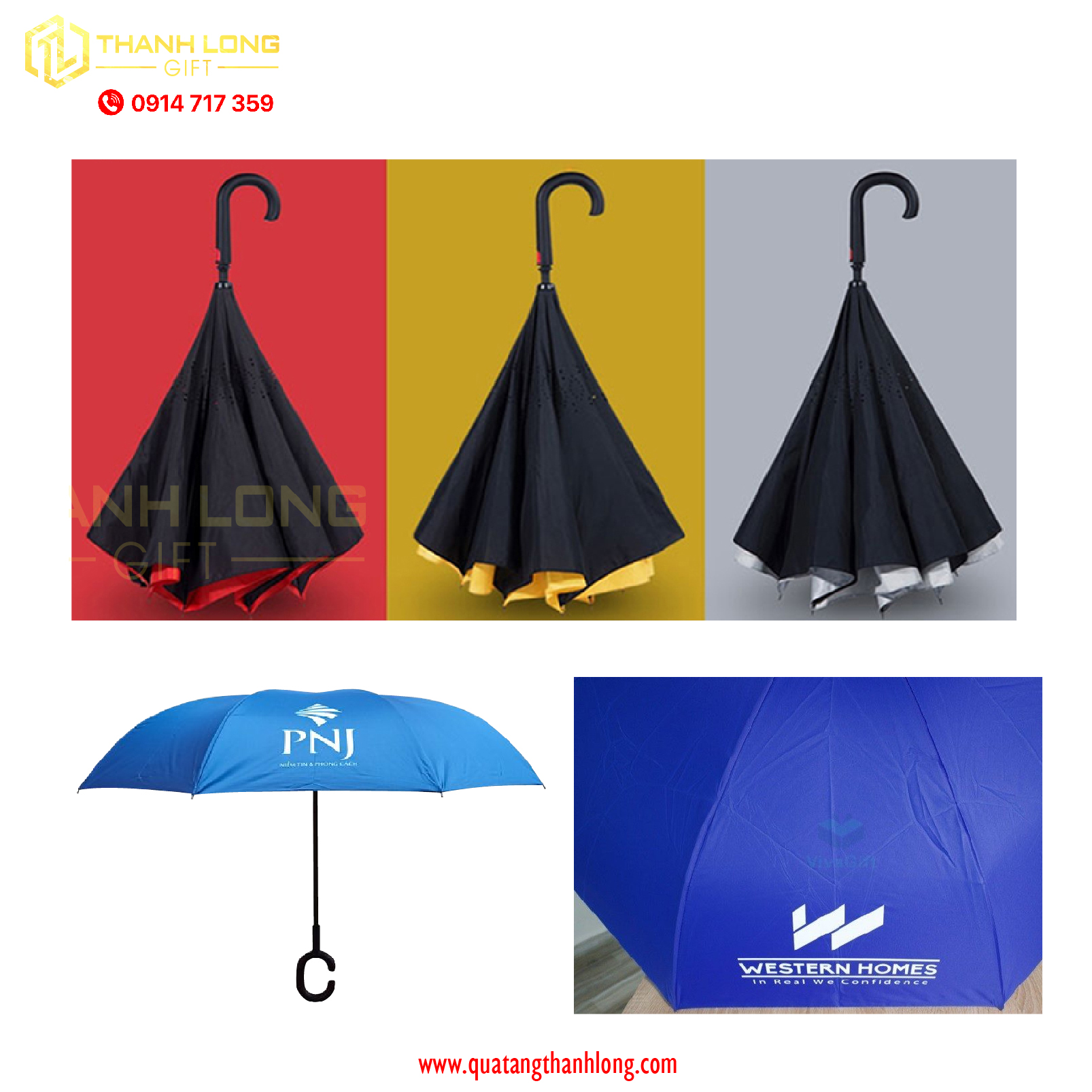 Dù gấp ngược in logo FPT