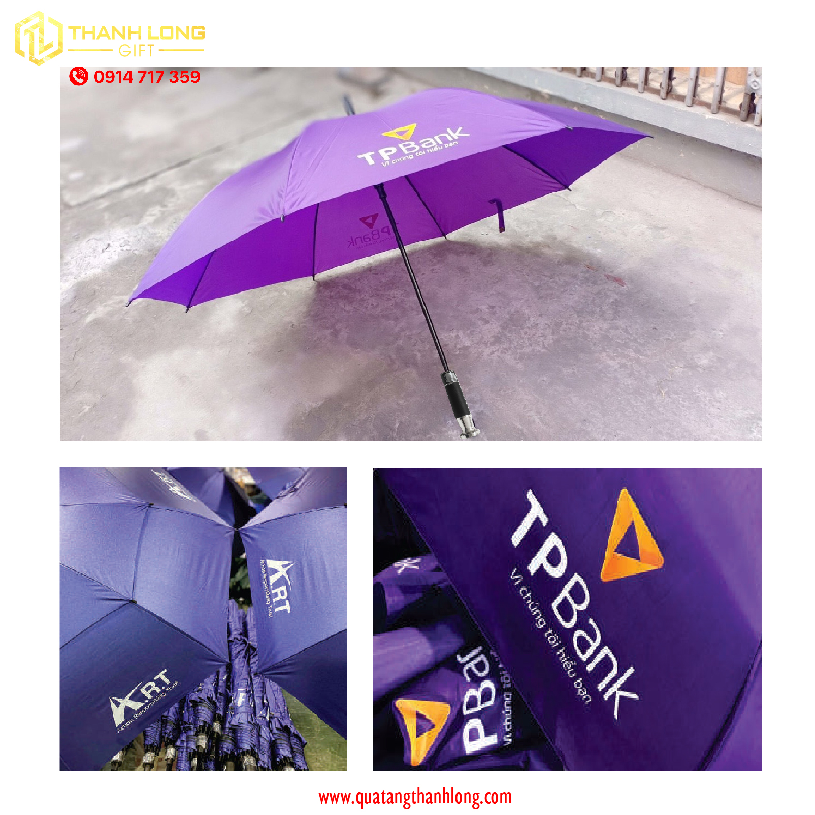 Dù cán thẳng in logo Bệnh Viện Đa Khoa Vĩnh Đức