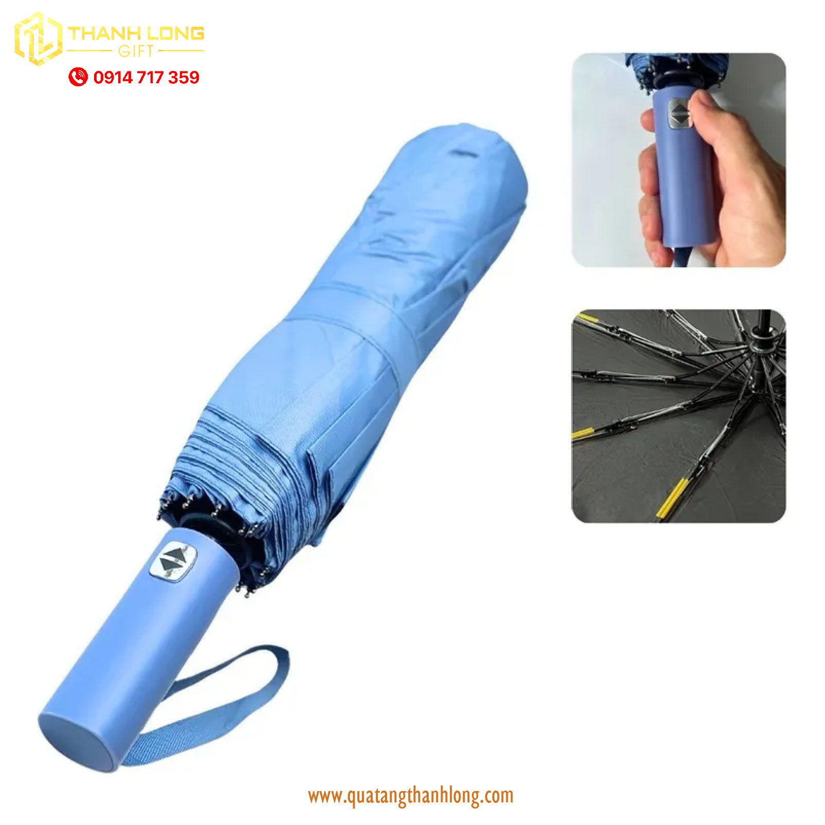 Dù 10 nan tự động hai chiều in logo theo yêu cầu