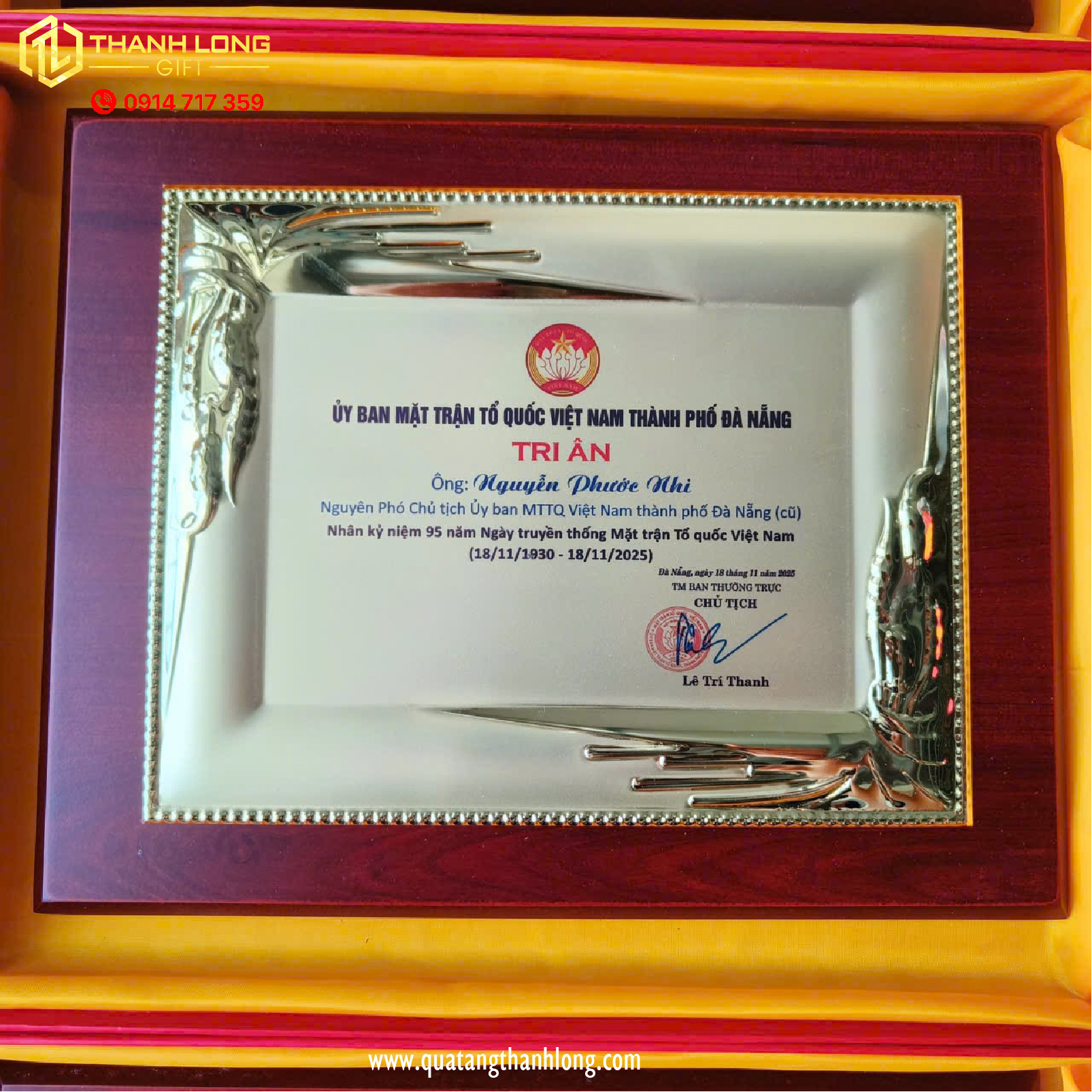 Bảng Vinh Danh thành tích của UBMTTQ - TP Đà Năng