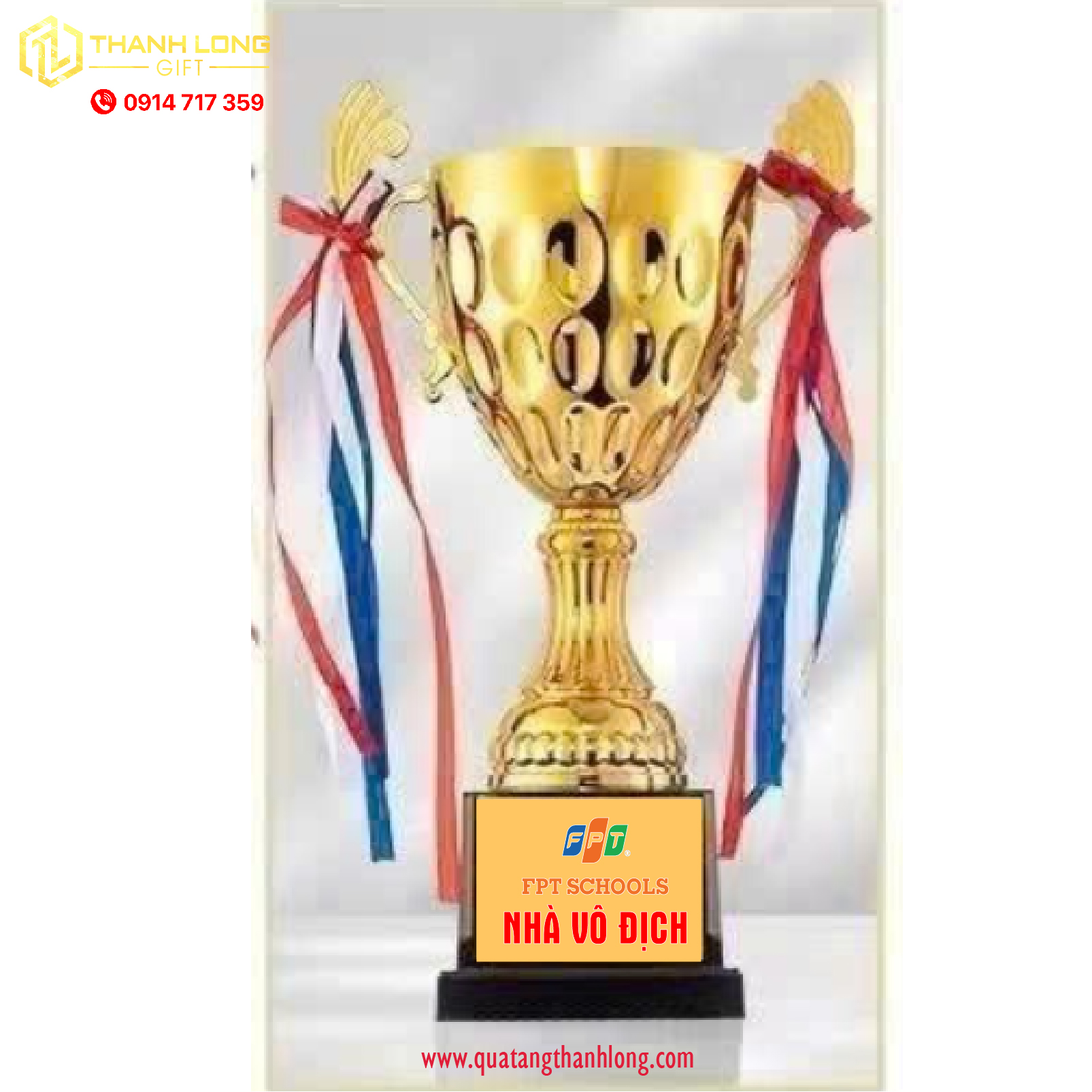 Cúp bóng đá kim loại - in logo theo yêu cầu - 160