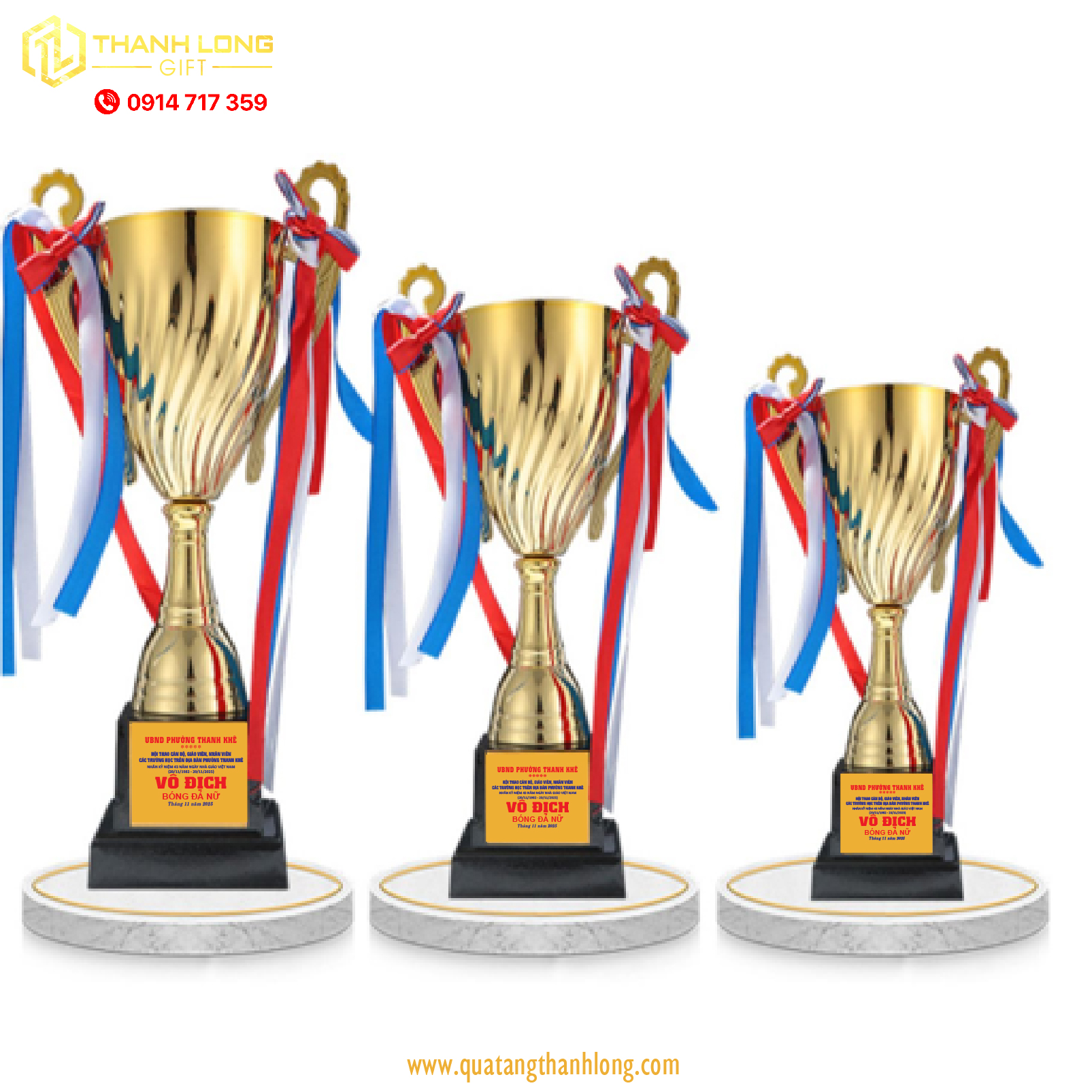 Cúp bóng đá kim loại - in logo theo yêu cầu - 137