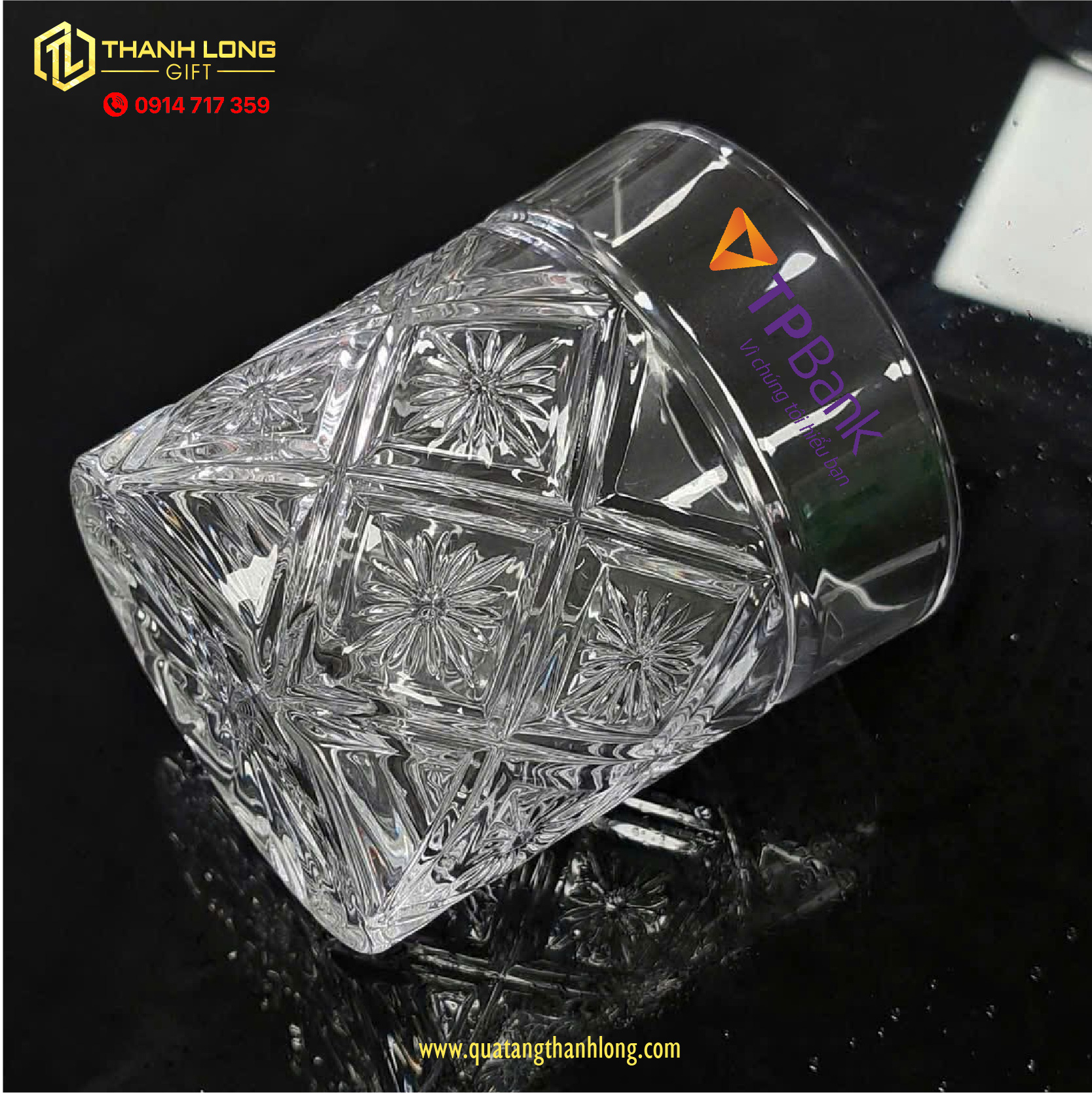 Bộ 6 ly thủy tinhTP Bank - in ấn thiết kế theo yêu cầu