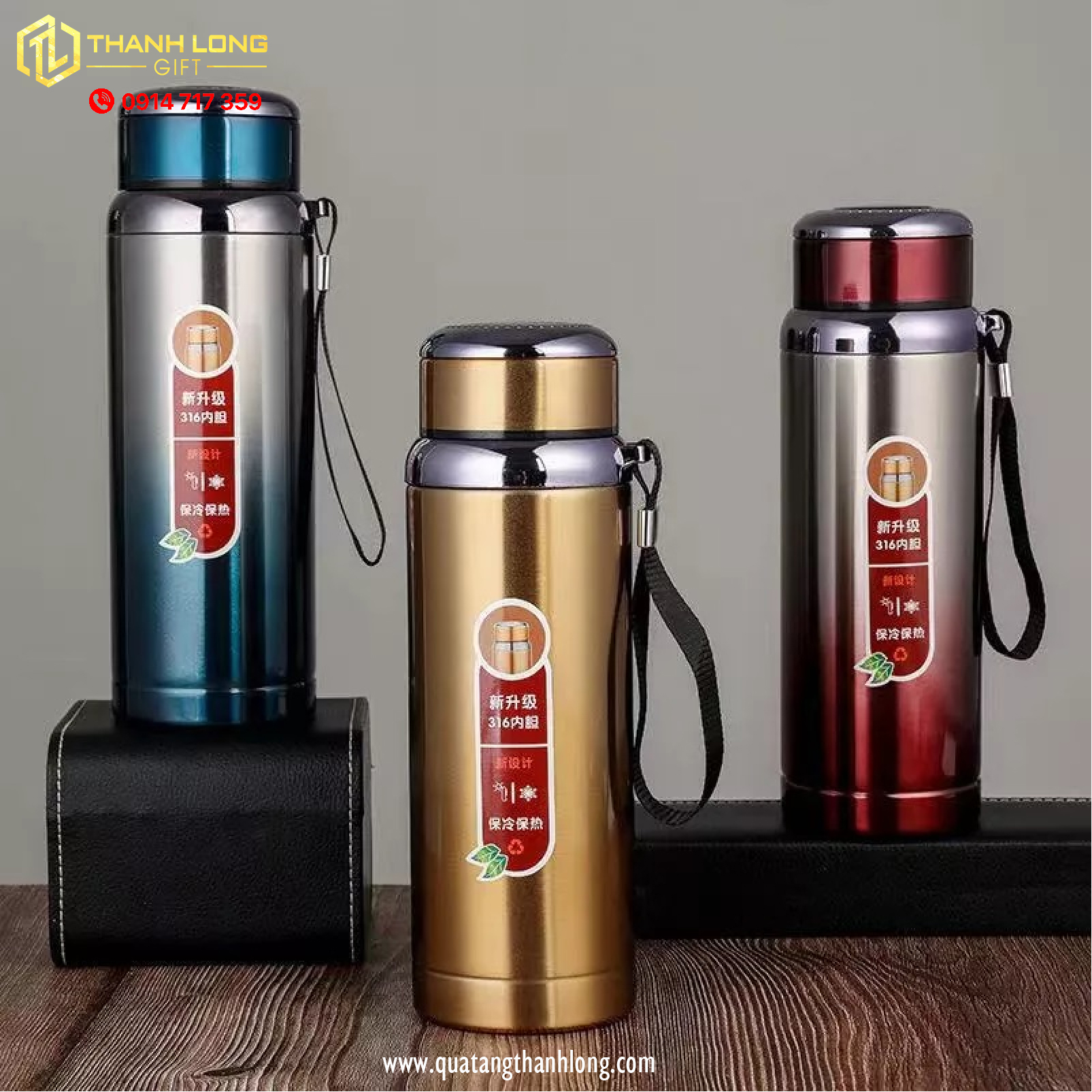 Bình giữ nhiệt 800ml in logo theo yêu cầu