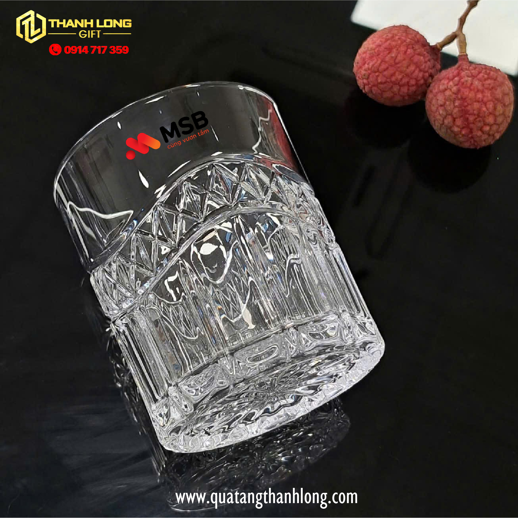 Bộ 6 ly thủy tinh MSB - in ấn thiết kế theo yêu cầu