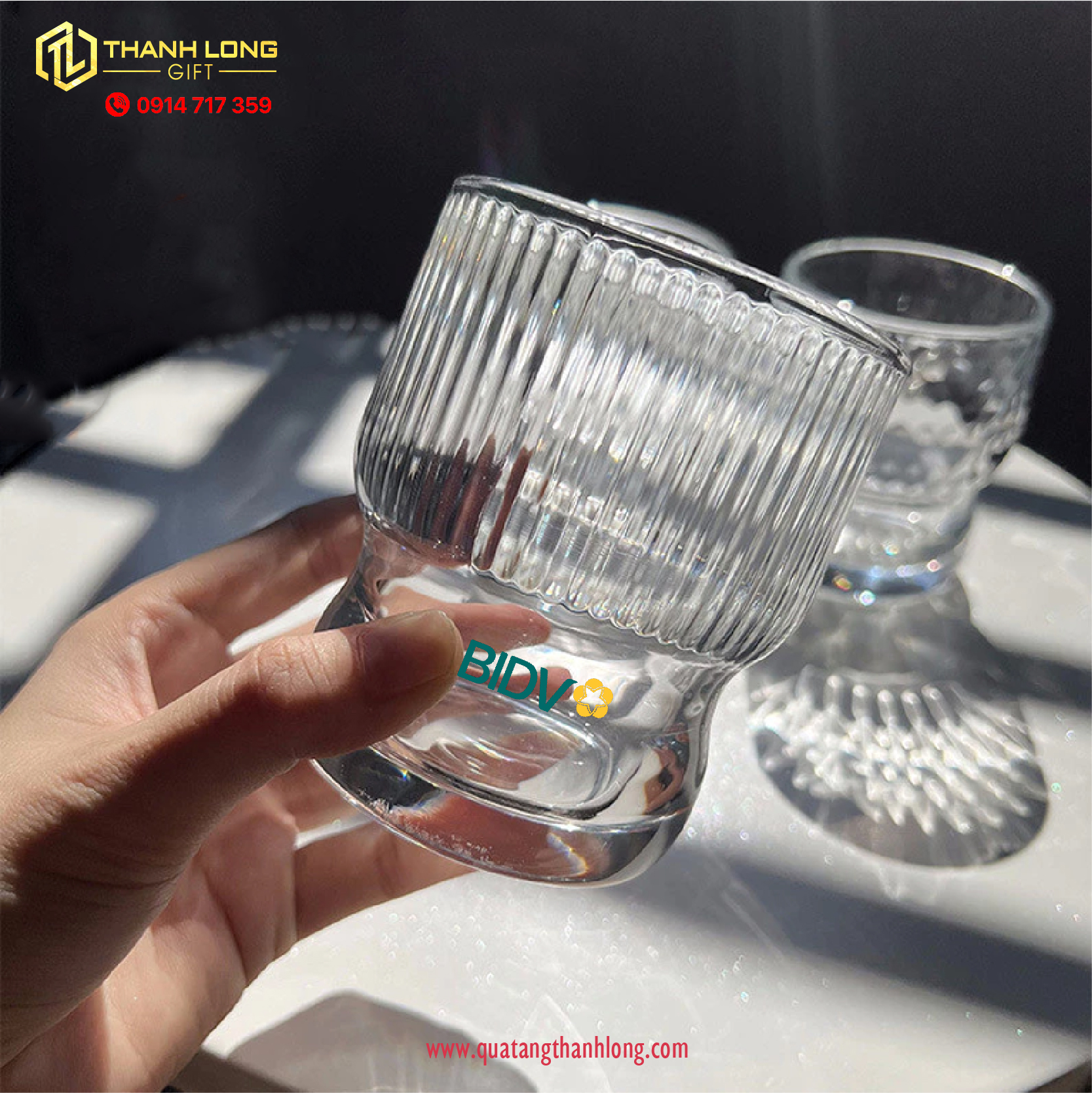 Bộ 6 ly thủy tinh BIDV - in ấn thiết kế theo yêu cầu