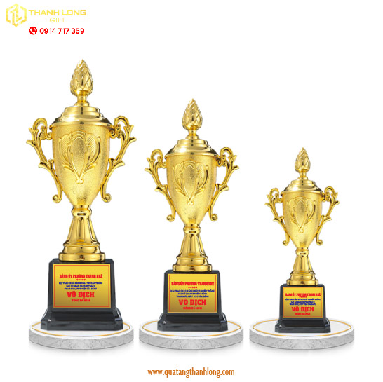 Cúp bóng đá kim loại - in logo theo yêu cầu
