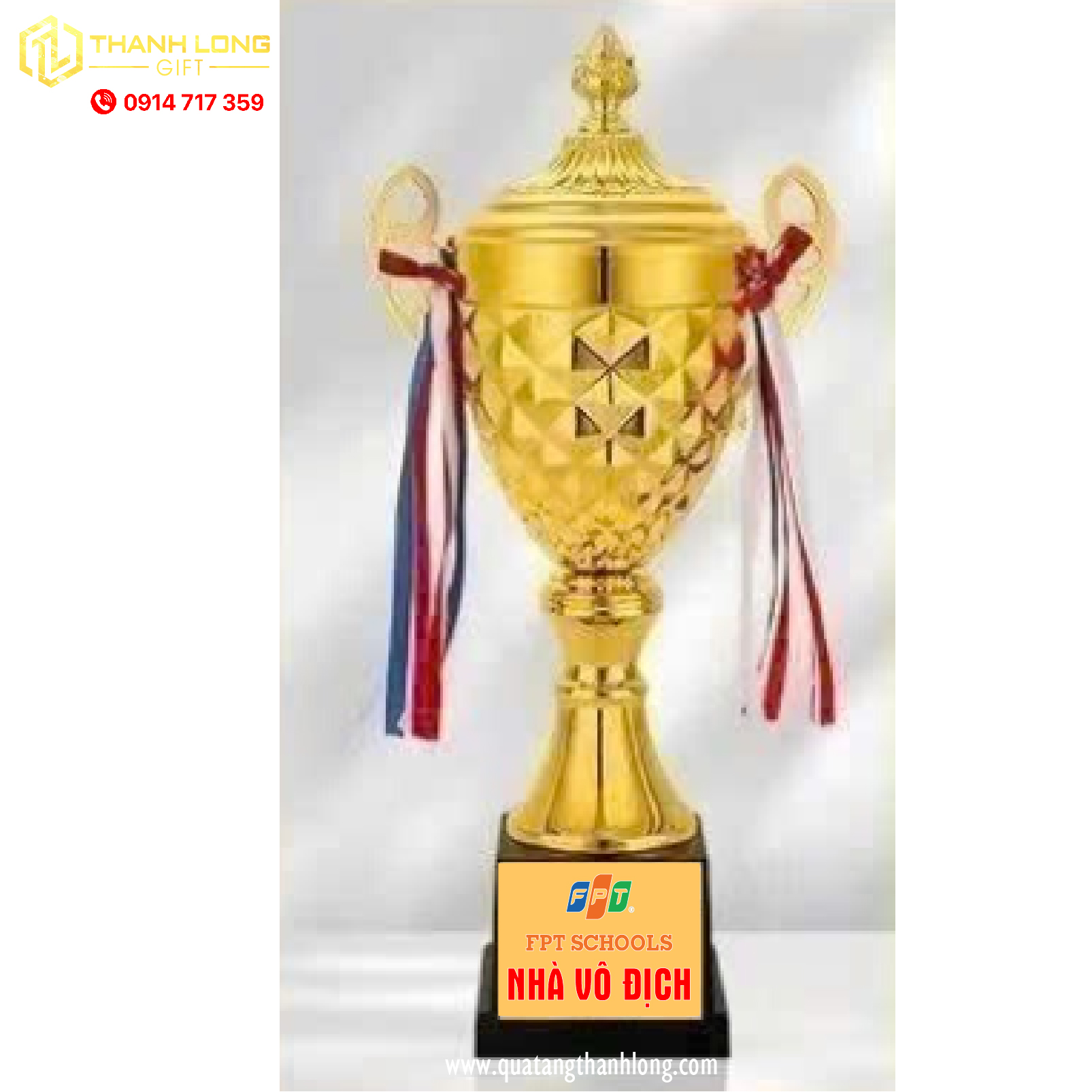 Cúp bóng đá kim loại - in logo theo yêu cầu - 7708