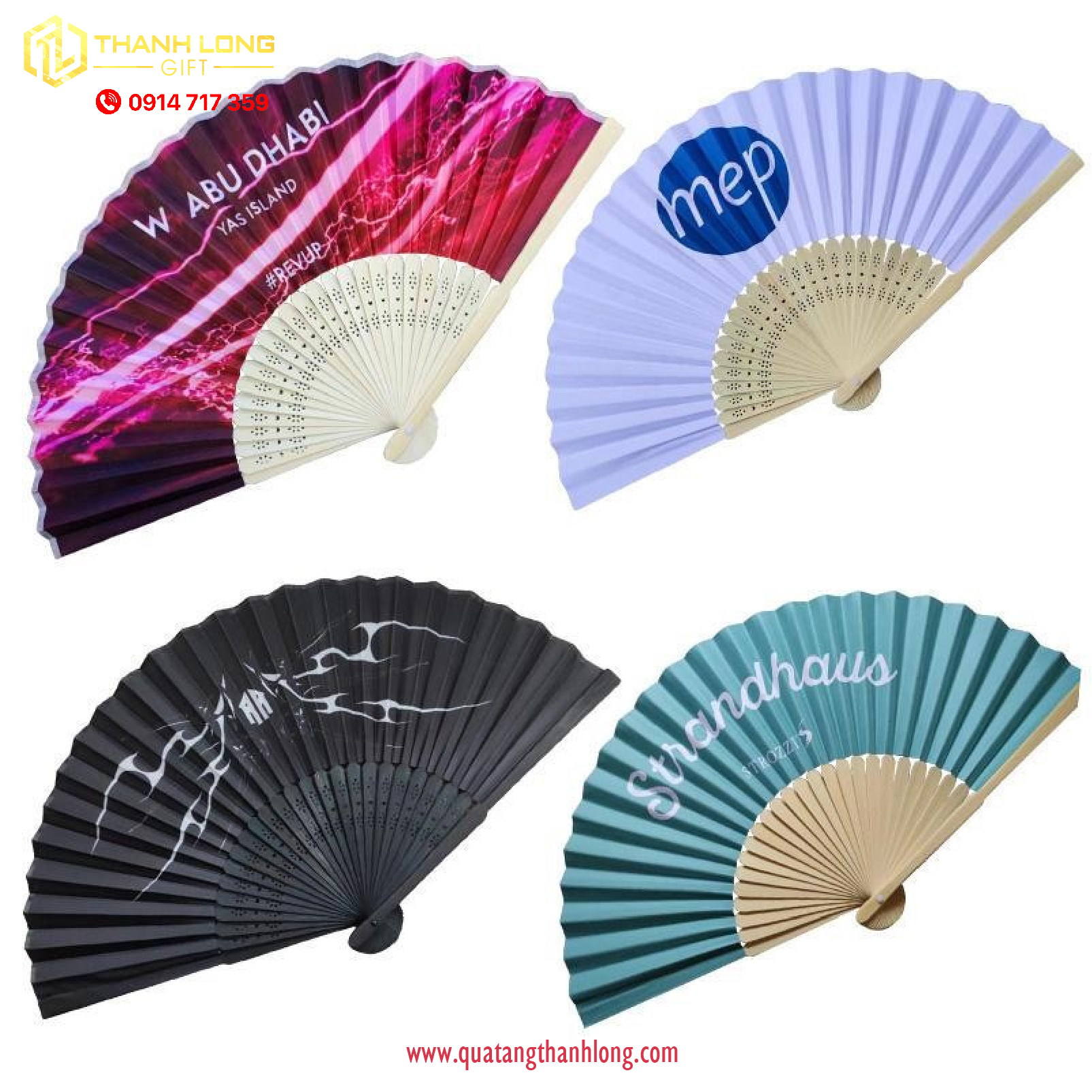 quạt gấp in logo theo yêu cầu