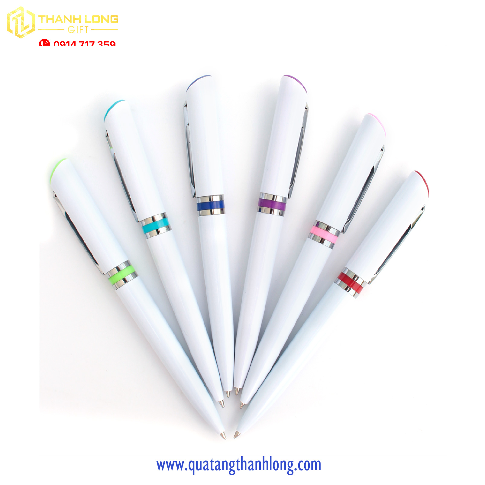 Bút bi in logo B15 thân xi bạc Mực đen