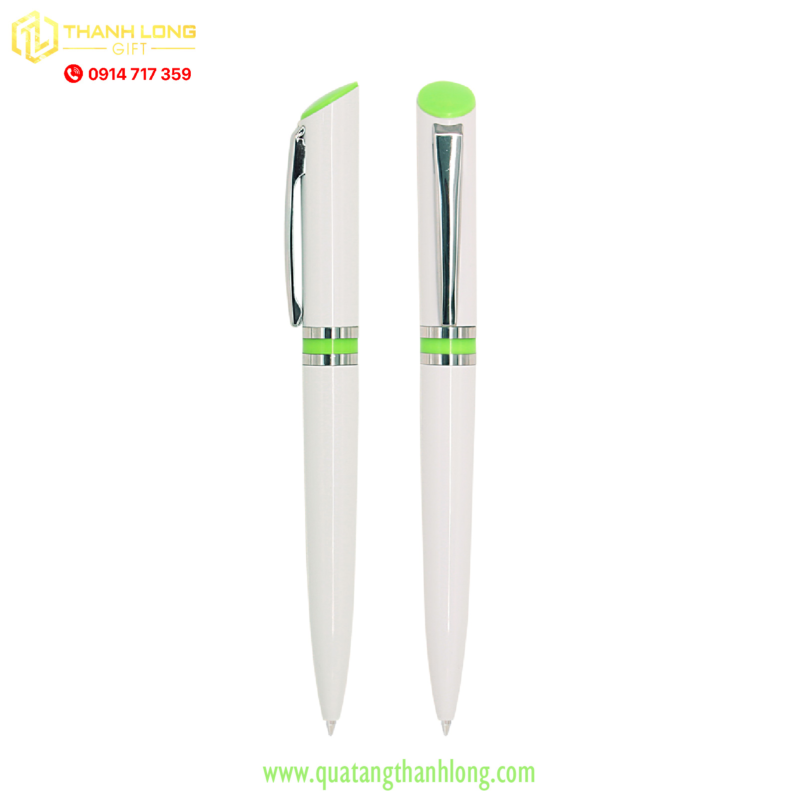Bút bi in logo B15 thân xi bạc Mực đen