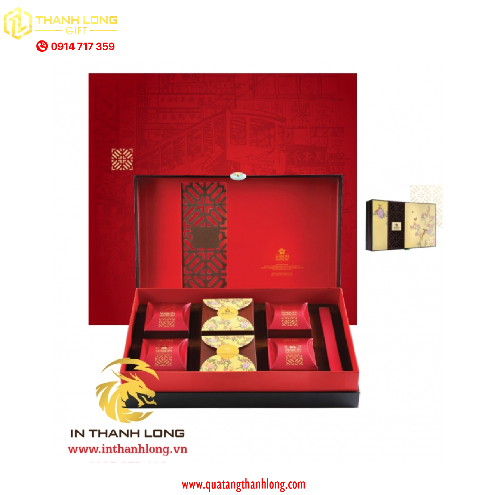 Hộp Bánh Trung Thu 6 bánh nắp mở