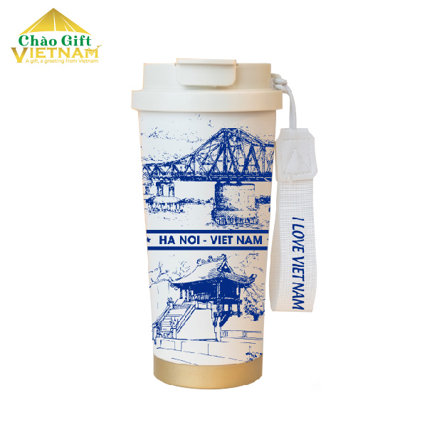 Ly giữ nhiệt in hình Di tích lịch sử Hà Nội