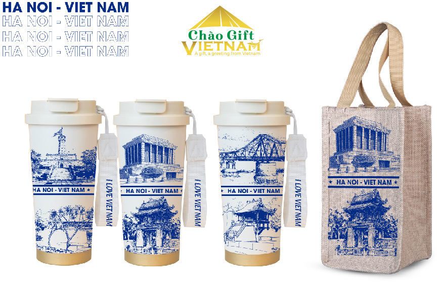 Ly giữ nhiệt in hình Di tích lịch sử Hà Nội