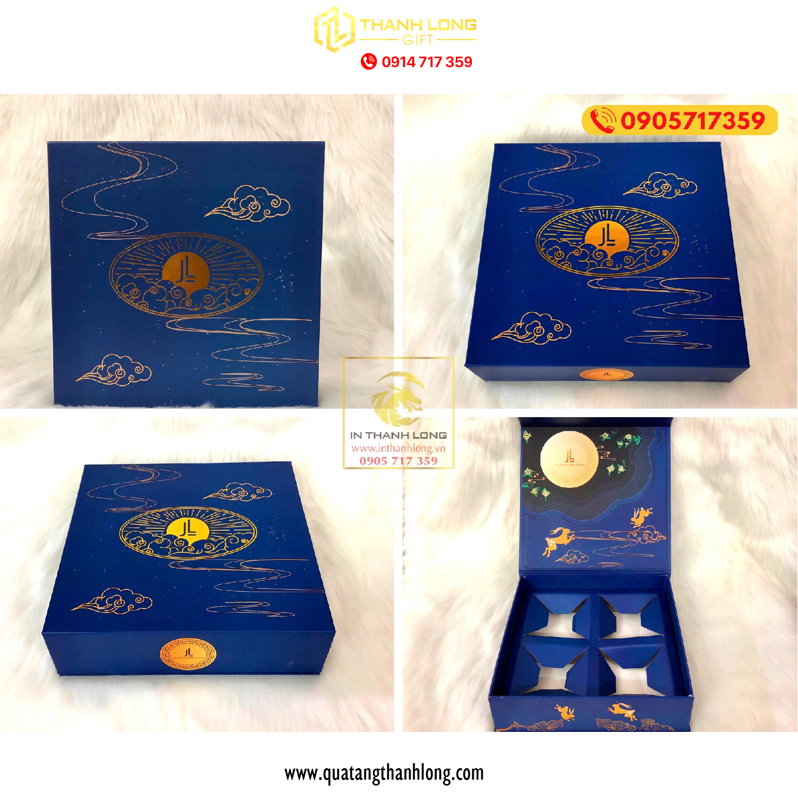 Hộp Bánh Trung Thu Nắp Lật Nam Châm