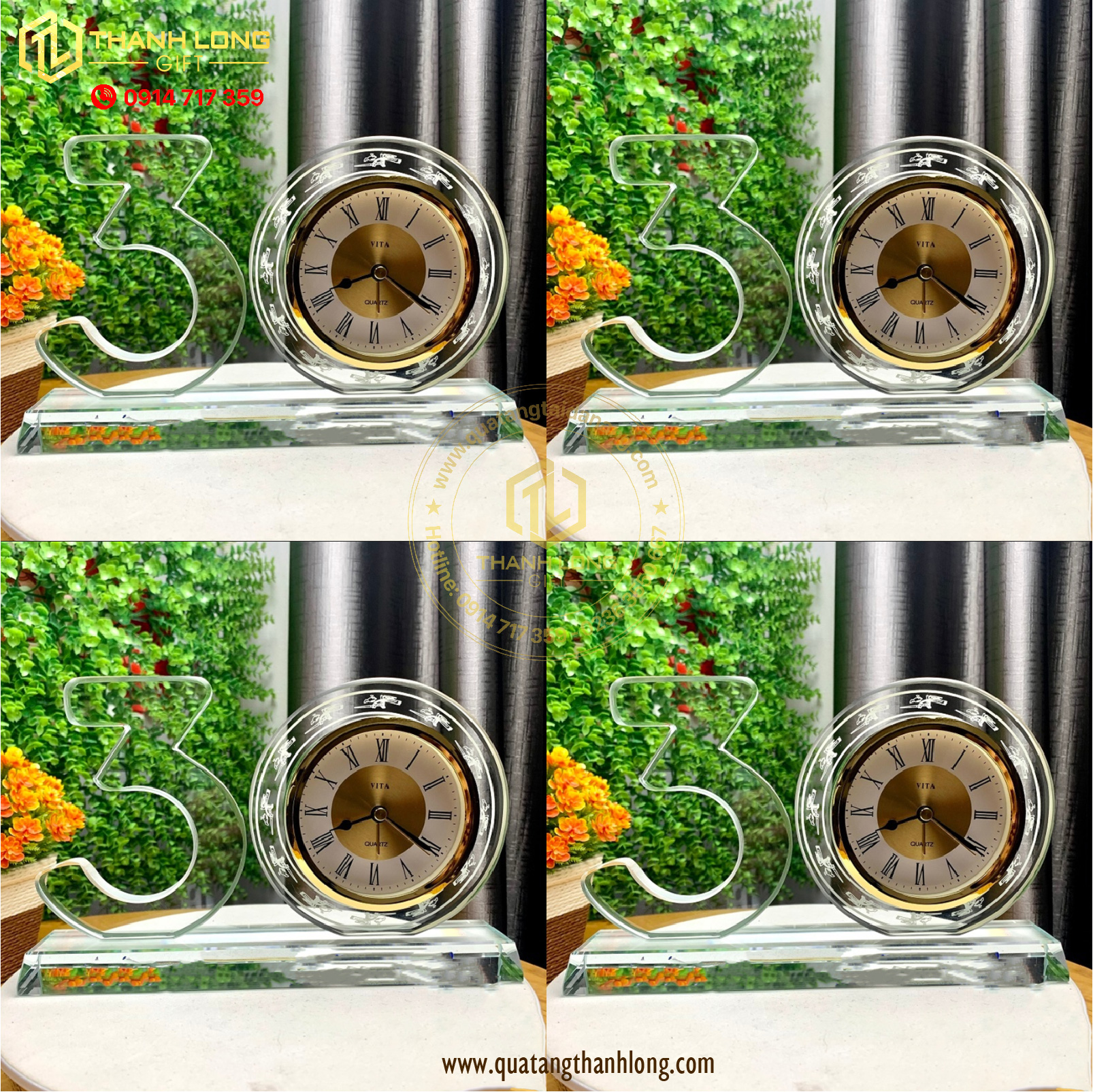 Kỷ niệm chương bộ số – 30 pha lê Đồng Hồ