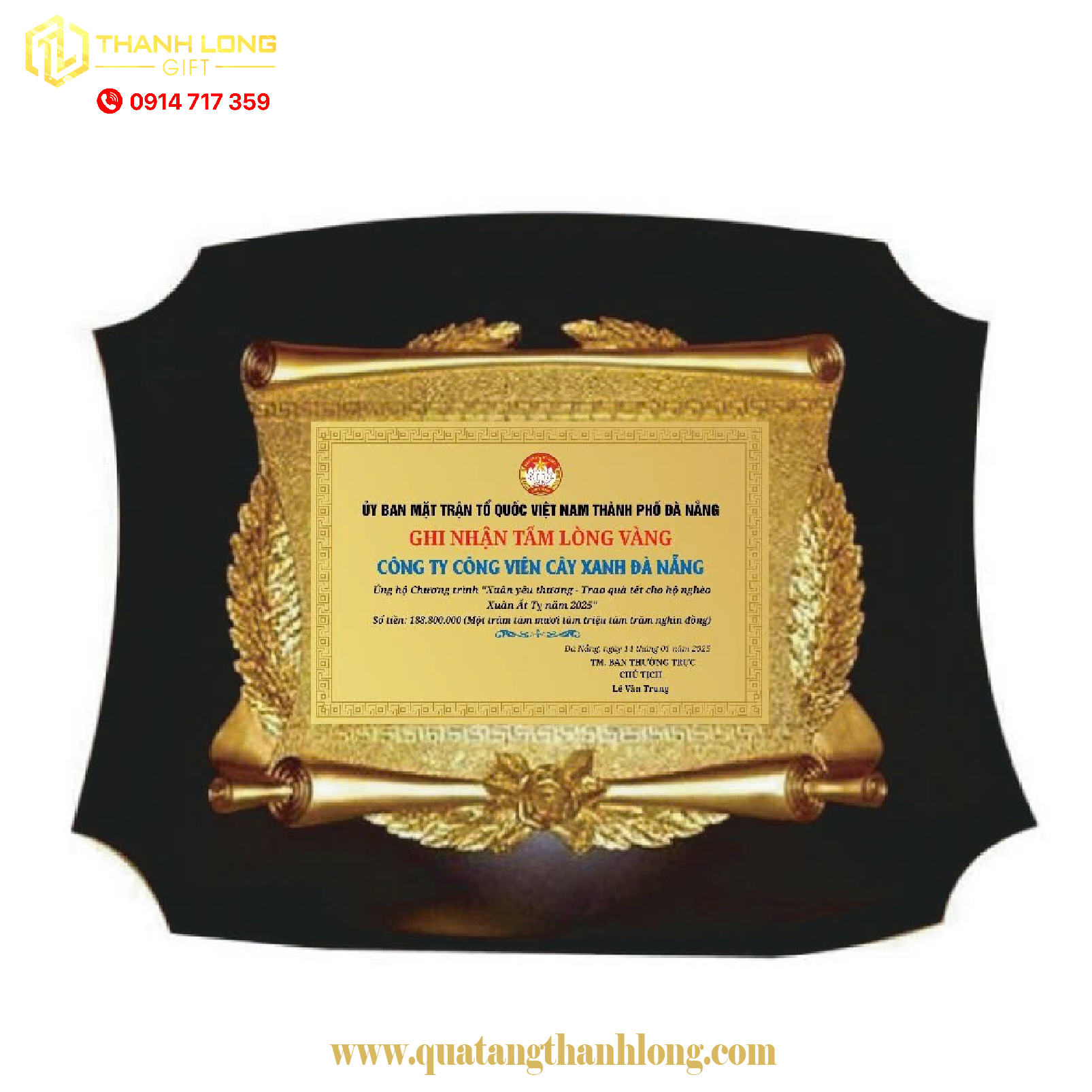 Bảng vinh danh poly nổi 26x33cm