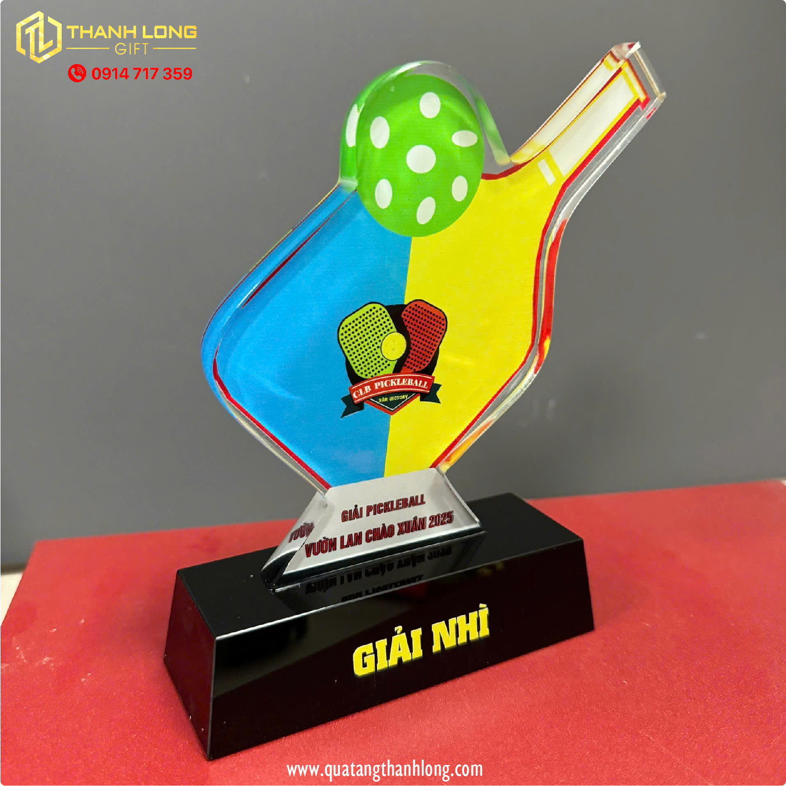 Cúp pickleball ball -  pha lê