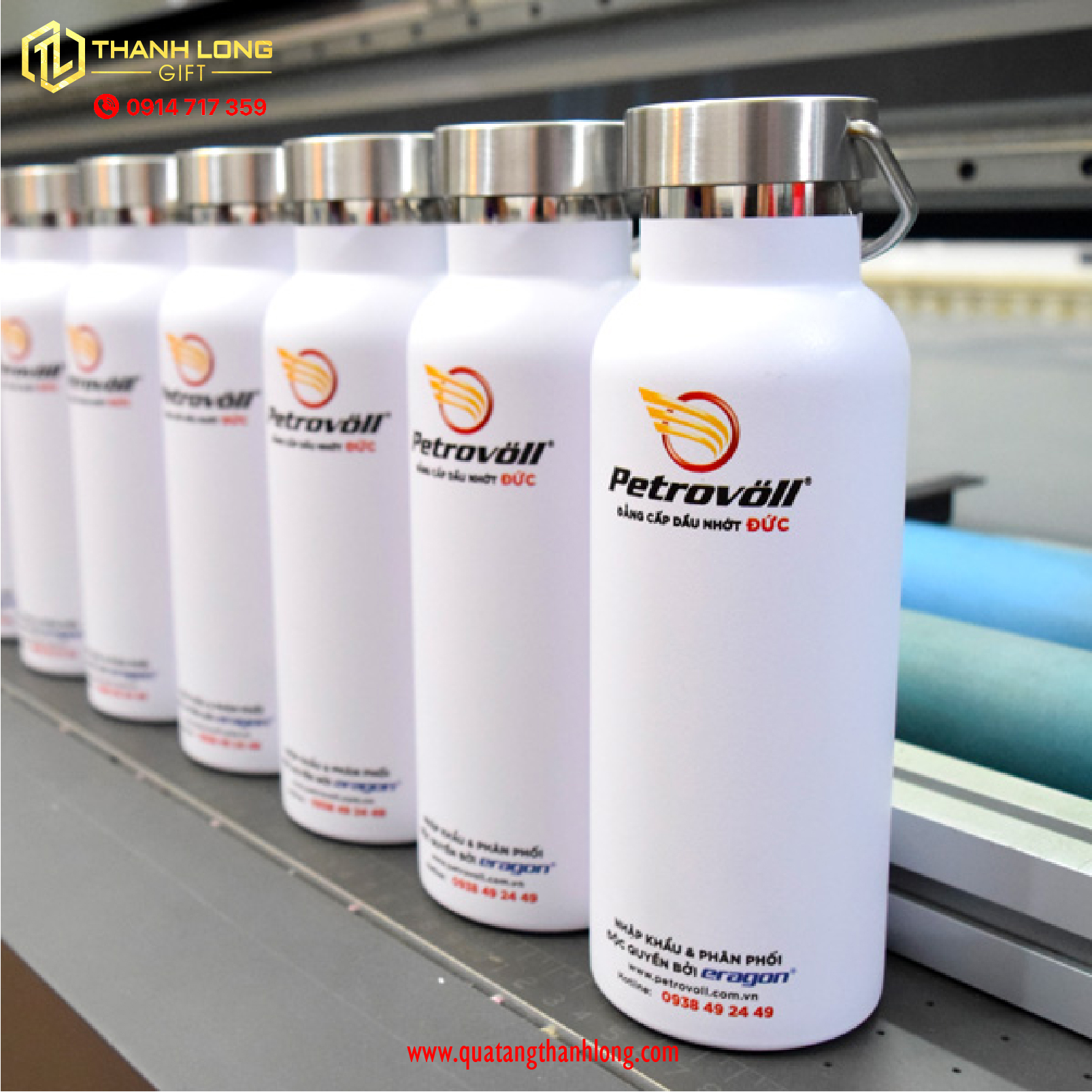 Bình nhiệt in logo có quay xách 500ml