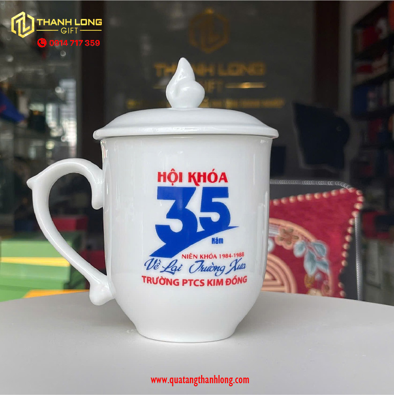 ly sứ nắp lửa cao cấp - in logo theo yêu cầu