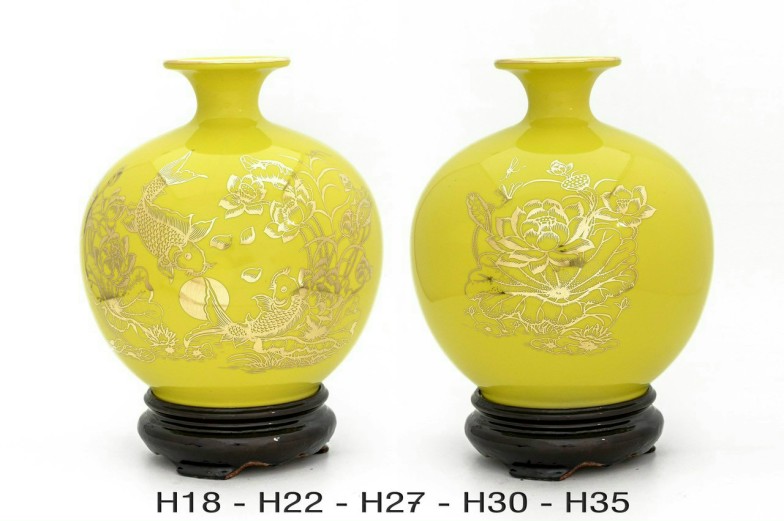 Bình gốm sứ in logo Đại Hội