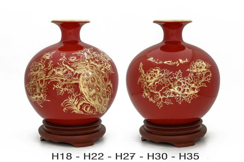 Bình gốm sứ in logo Đại Hội