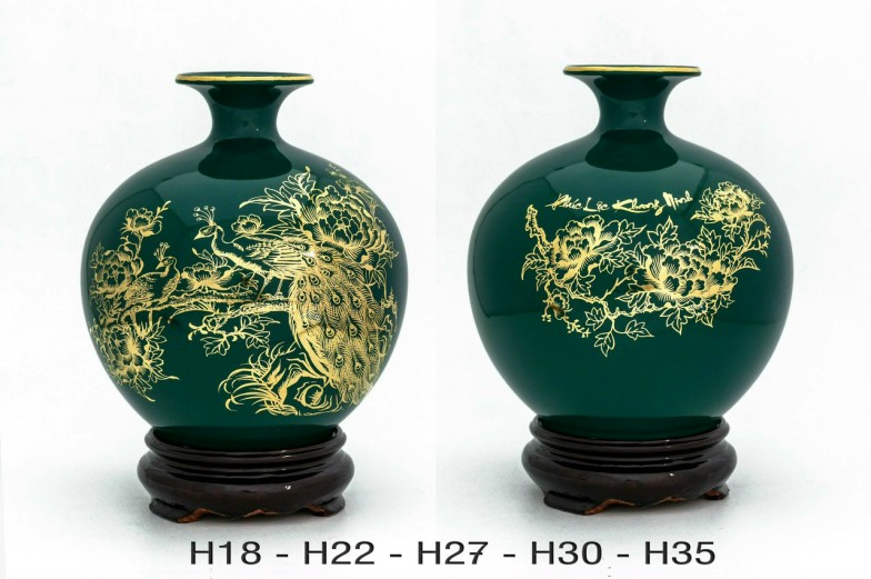 Bình gốm sứ in logo Đại Hội