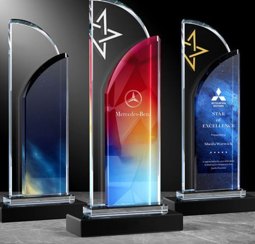 Cúp pha lê 2 lớp chữ nhật