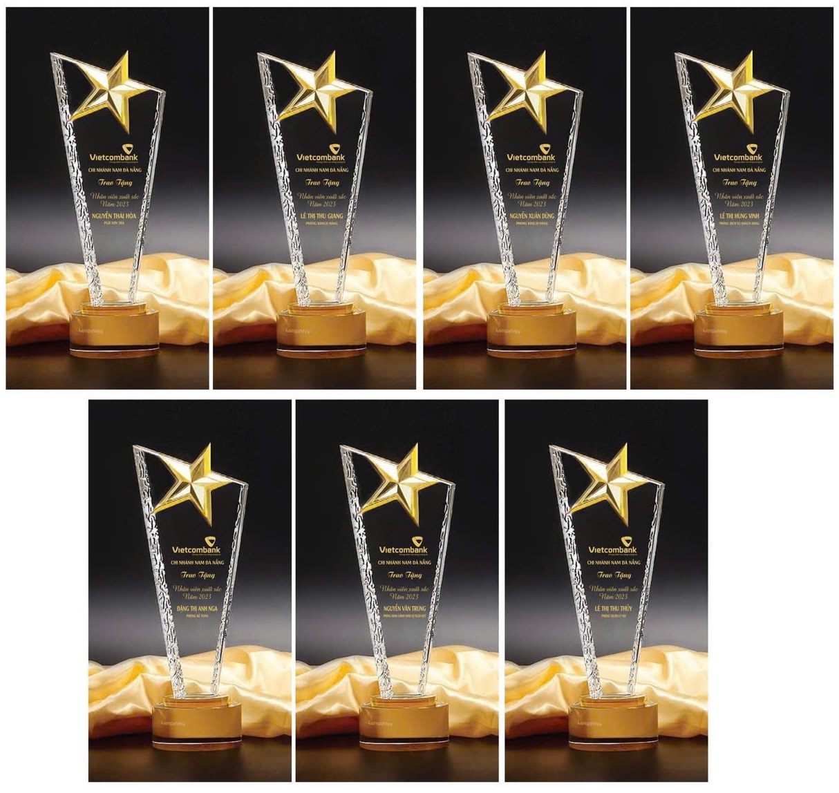 Cúp vinh danh nhân viên Ngân Hàng Vietcombank Chi Nhánh Nam Đà Nẵng