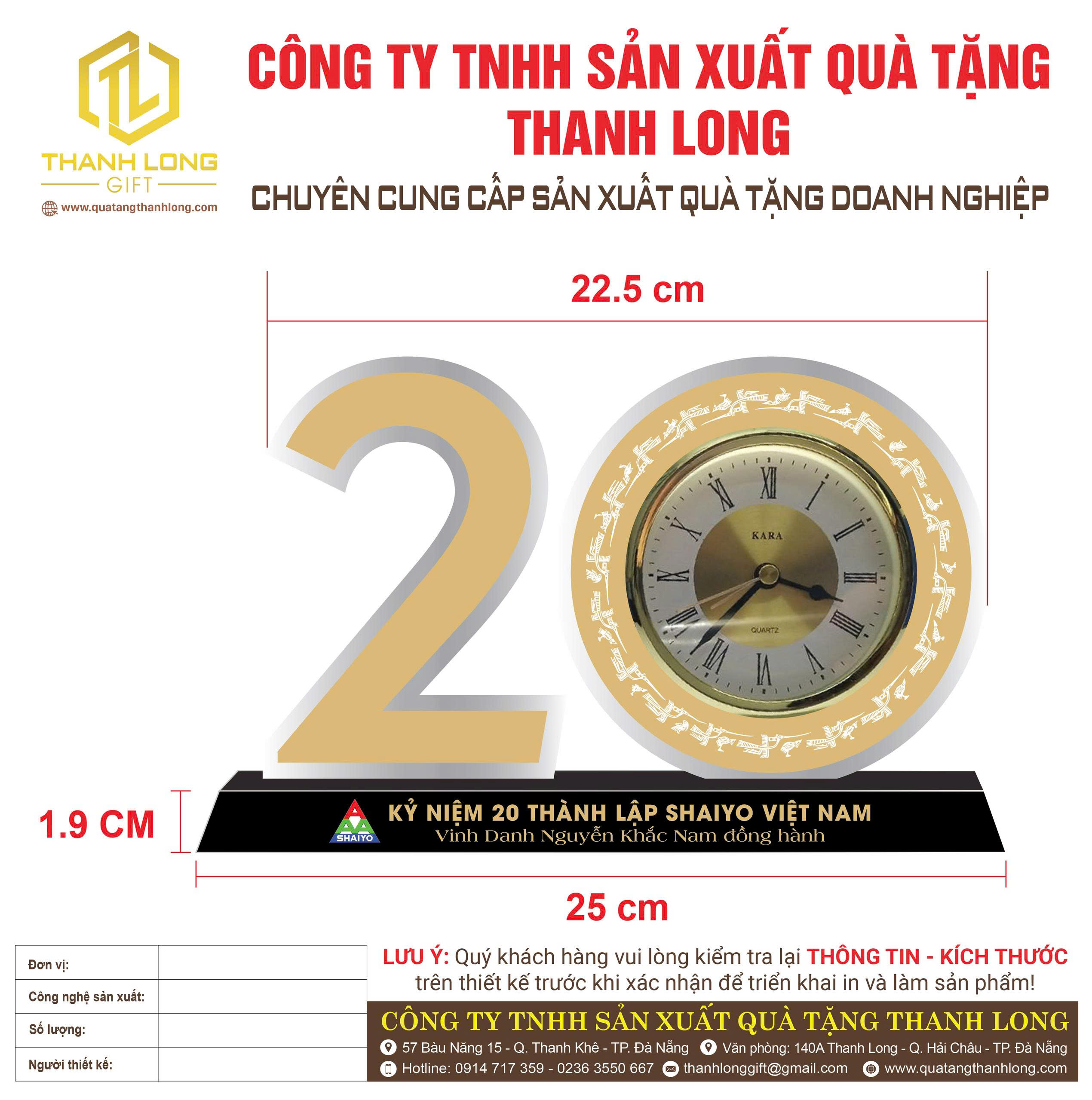 Kỷ niệm chương bộ số – Biểu Trưng Đồng Hồ Để Bàn