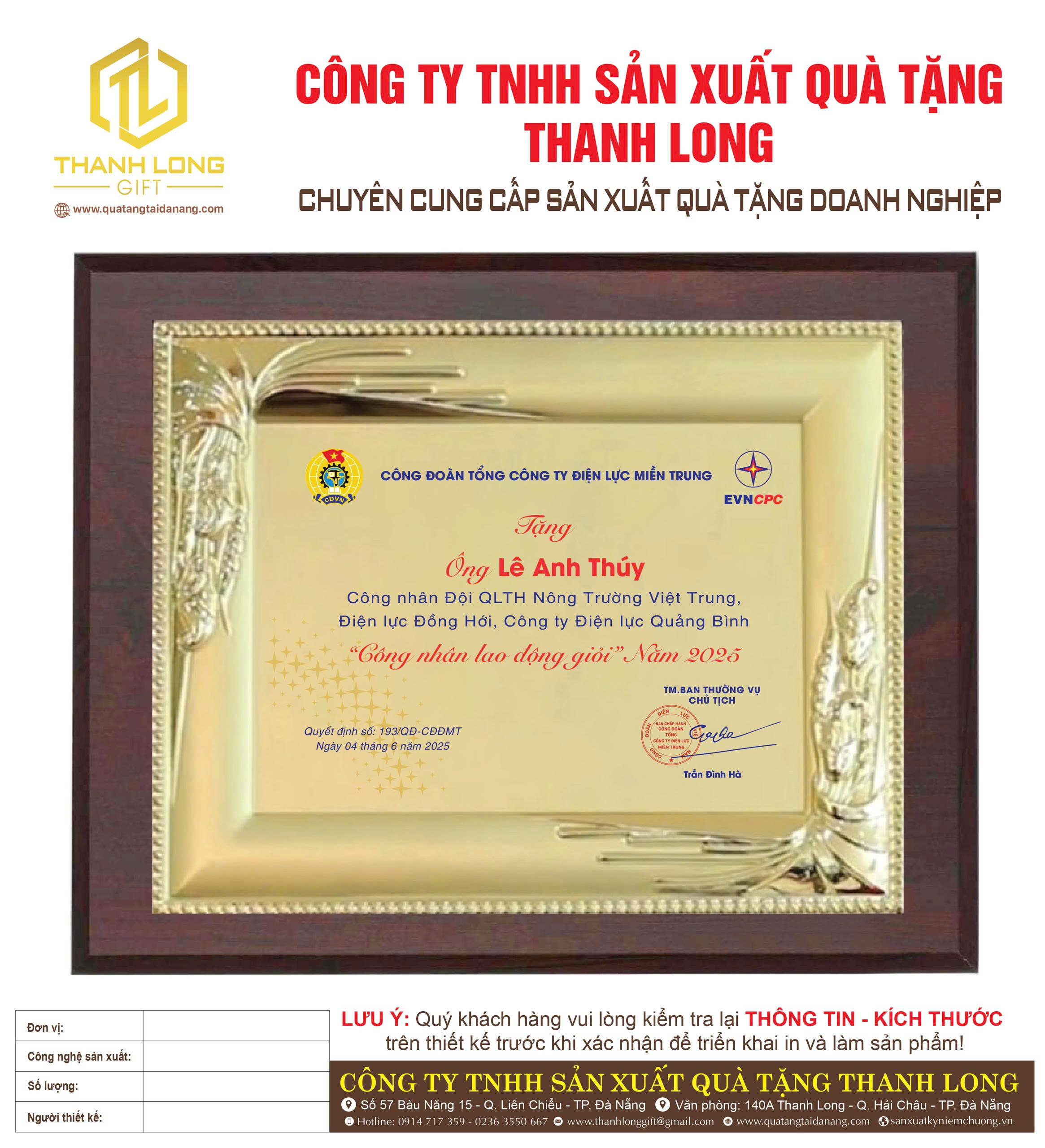 Bảng Vinh Danh Ghi Lại Dấu Ấn Không Thể Phai Mờ