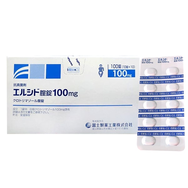 ELCIDO - Viên đặt nấm âm đạo 100mg (trắng xanh)- Nguyên hộp