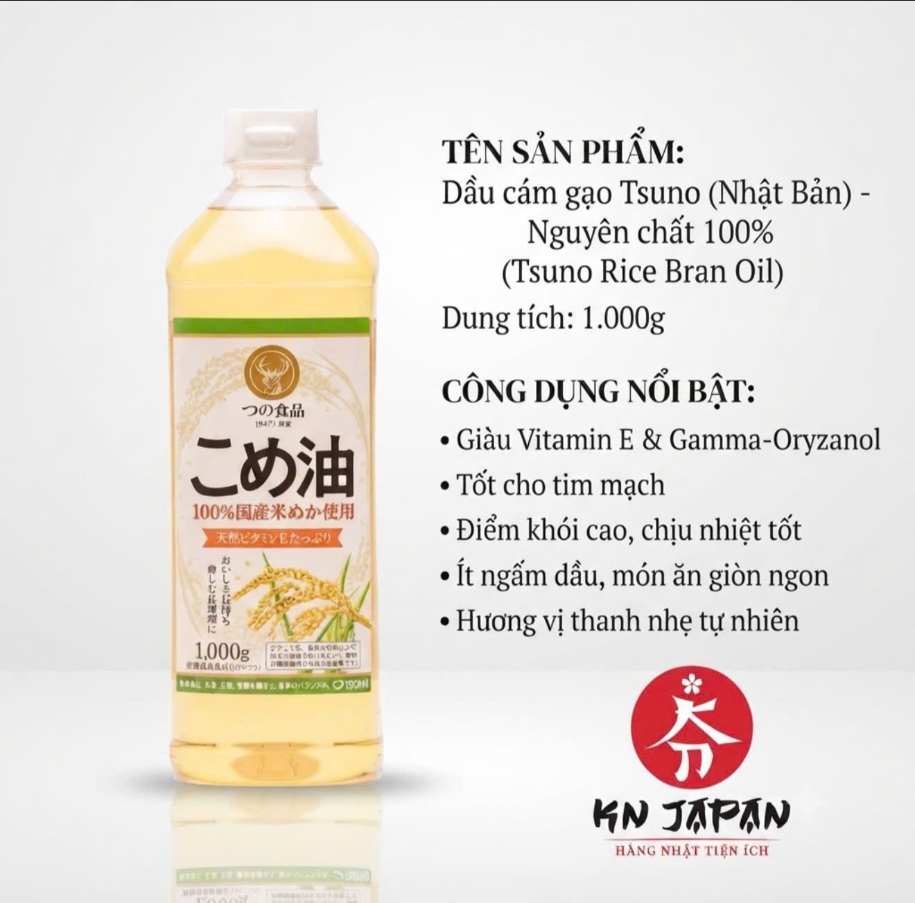 TSUNO SHOKUHIN- Dầu gạo cao cấp 1000gr