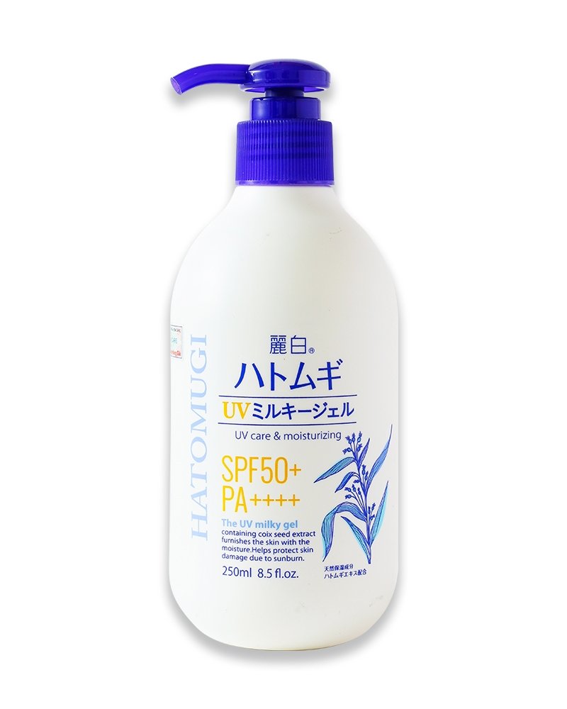 HATOMUGI - Dưỡng Thể chống nắng SPF 50+++ (chai vòi)(thung 36)