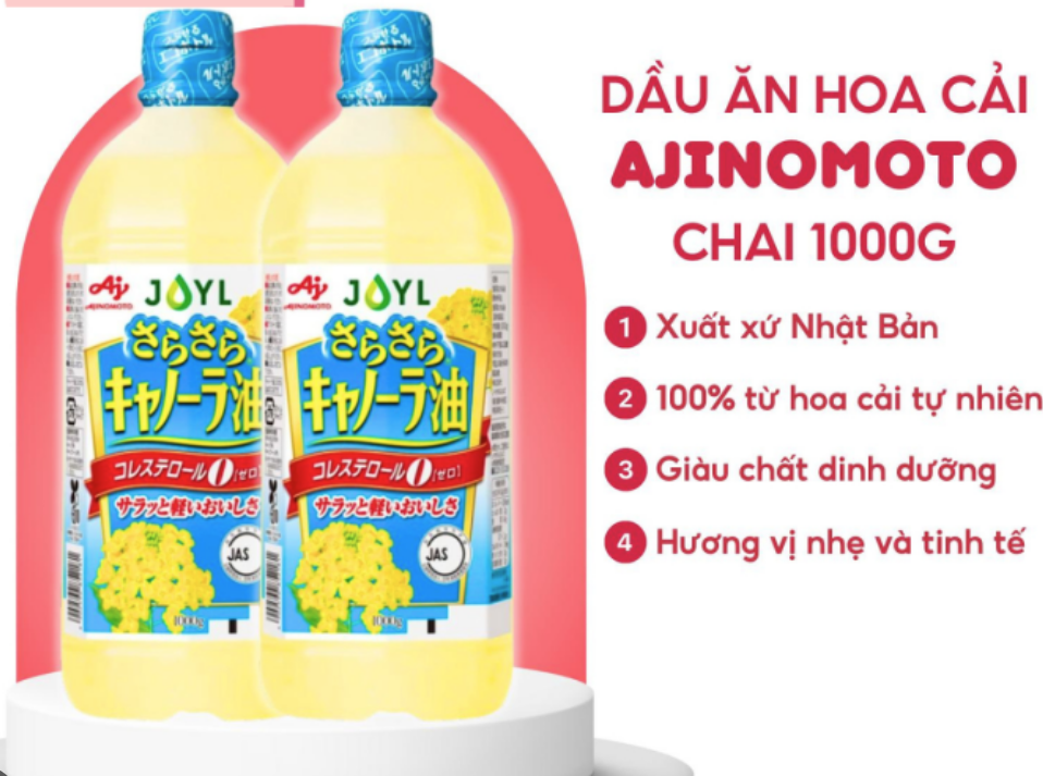 COMBO 2 CHAI DẦU ĂN 1 LÍT AJINOMOTO