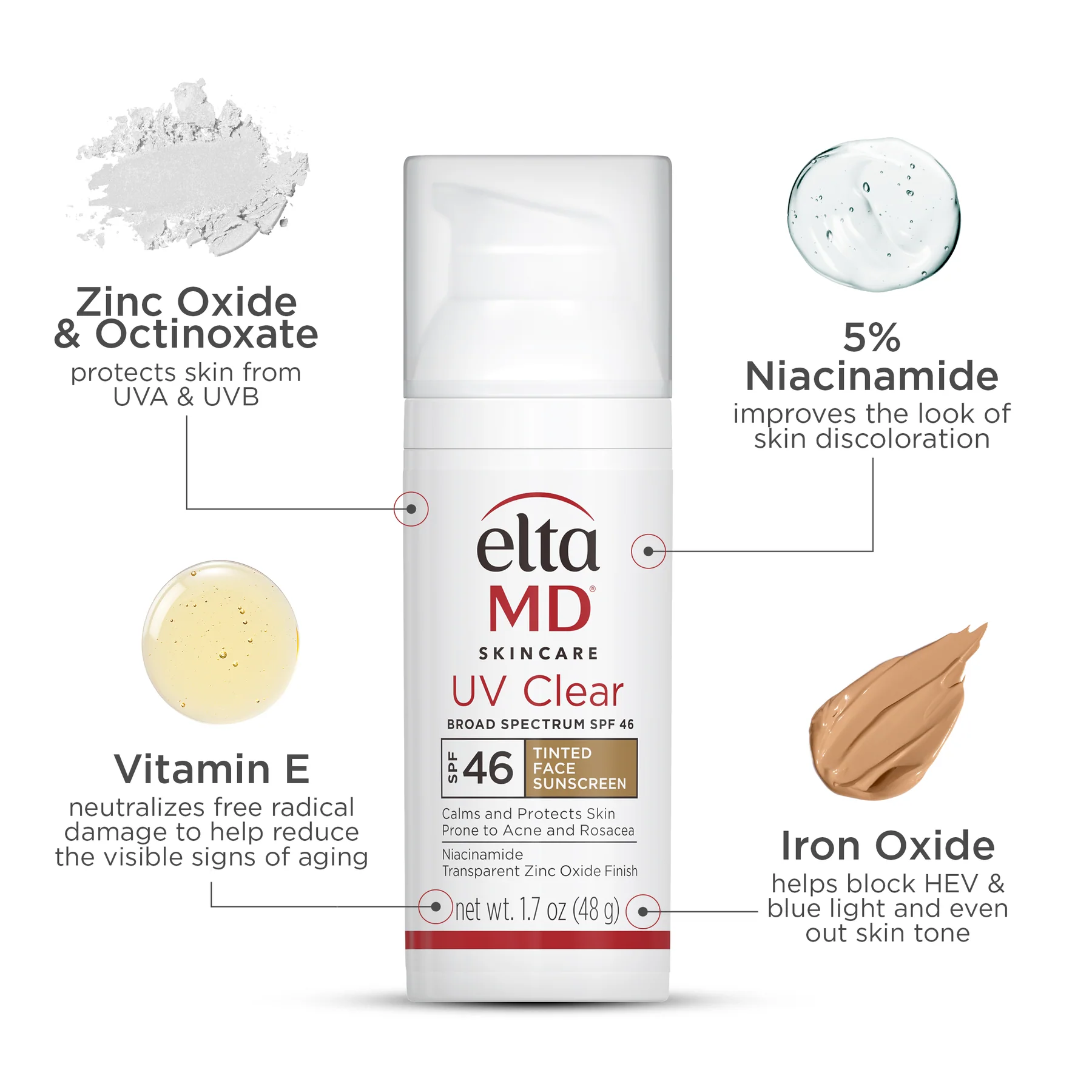 EltaMD UV Clear Tinted Broad-Spectrum SPF 46/ KEM CHỐNG NẮNG CHE KHUYẾT ĐIỂM CHO DA NHẠY CẢM- DẦU MỤN