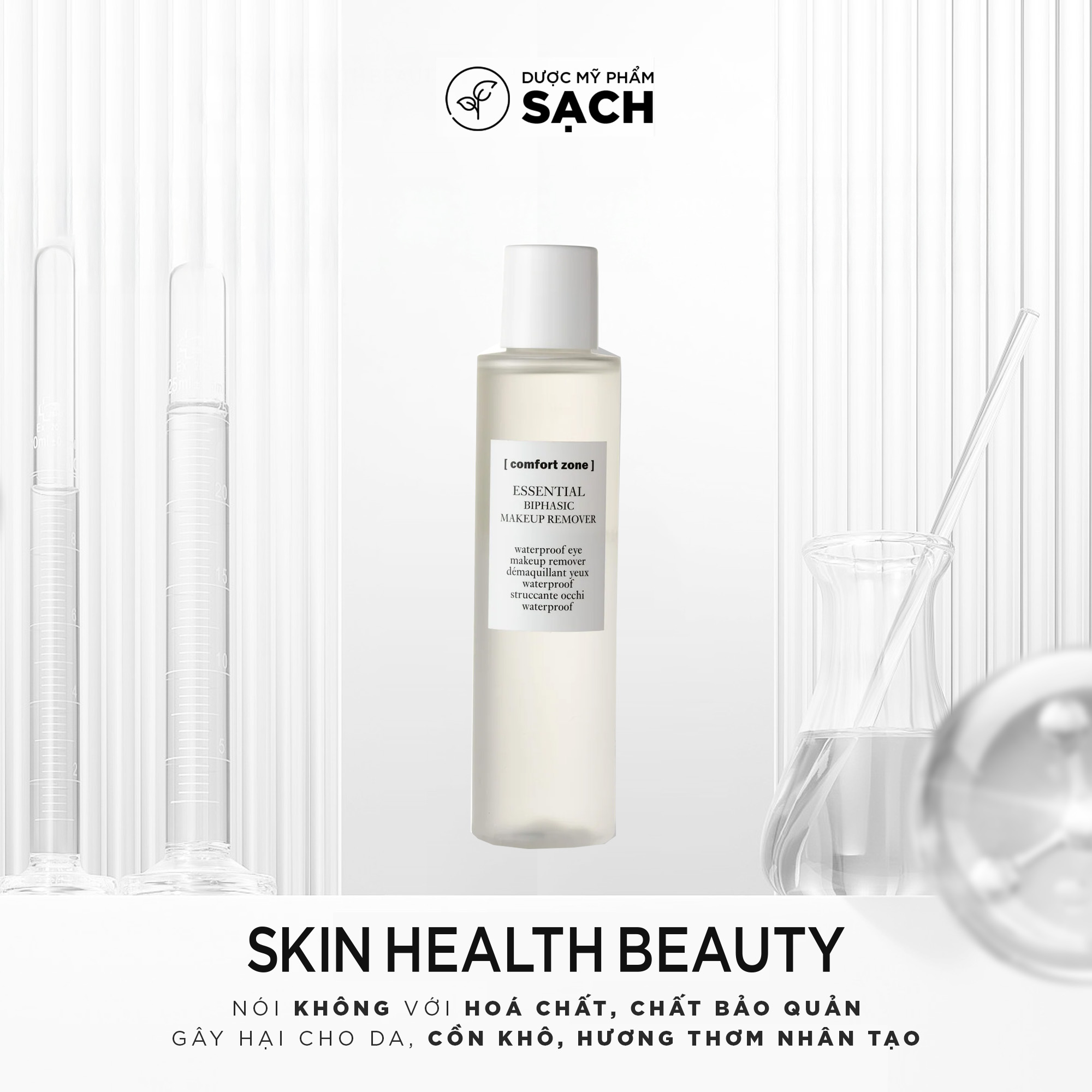 COMFORT ZONE ESSENTIAL BIPHASIC MAKEUP REMOVER: Tẩy Trang Mắt Môi Dịu Nhẹ, Sạch Sâu