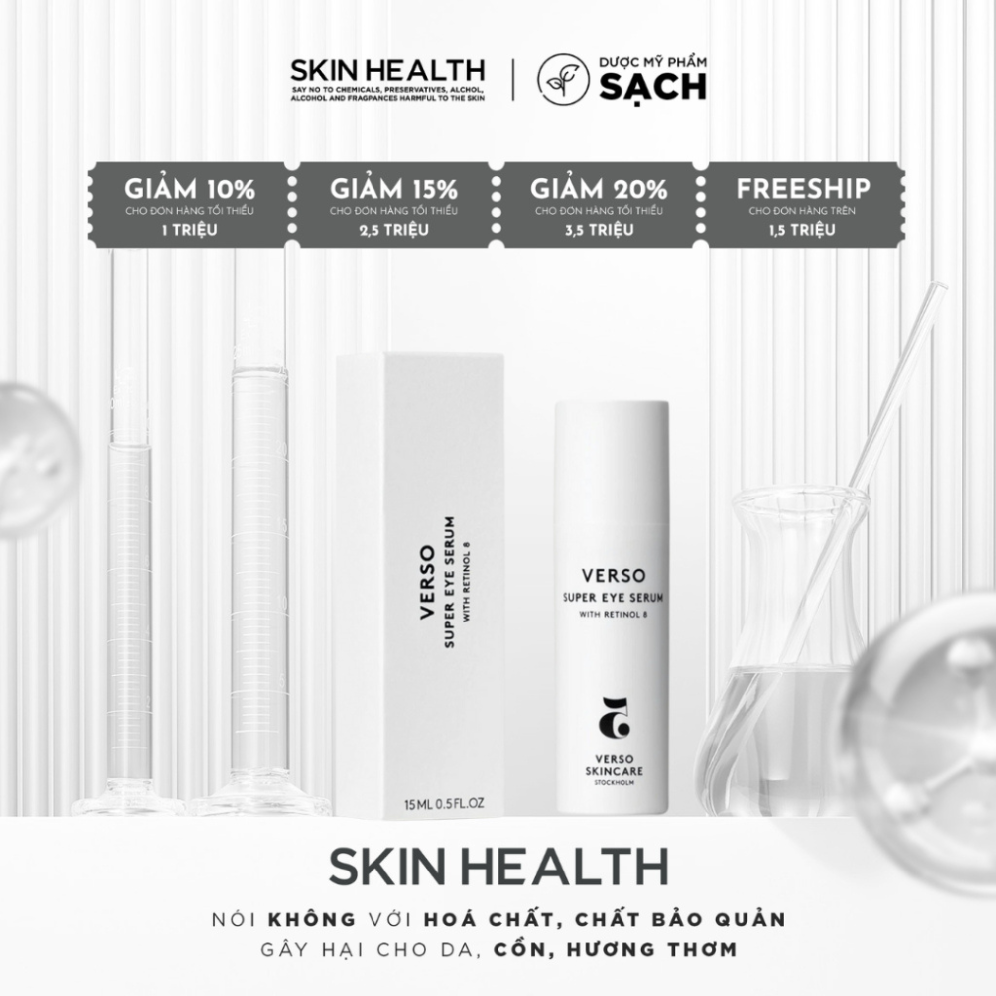 VERSO SUPER EYE SERUM/ DƯỠNG TRẺ HOÁ DA TỔNG THỂ VÙNG MẮT (THUẦN CHAY)