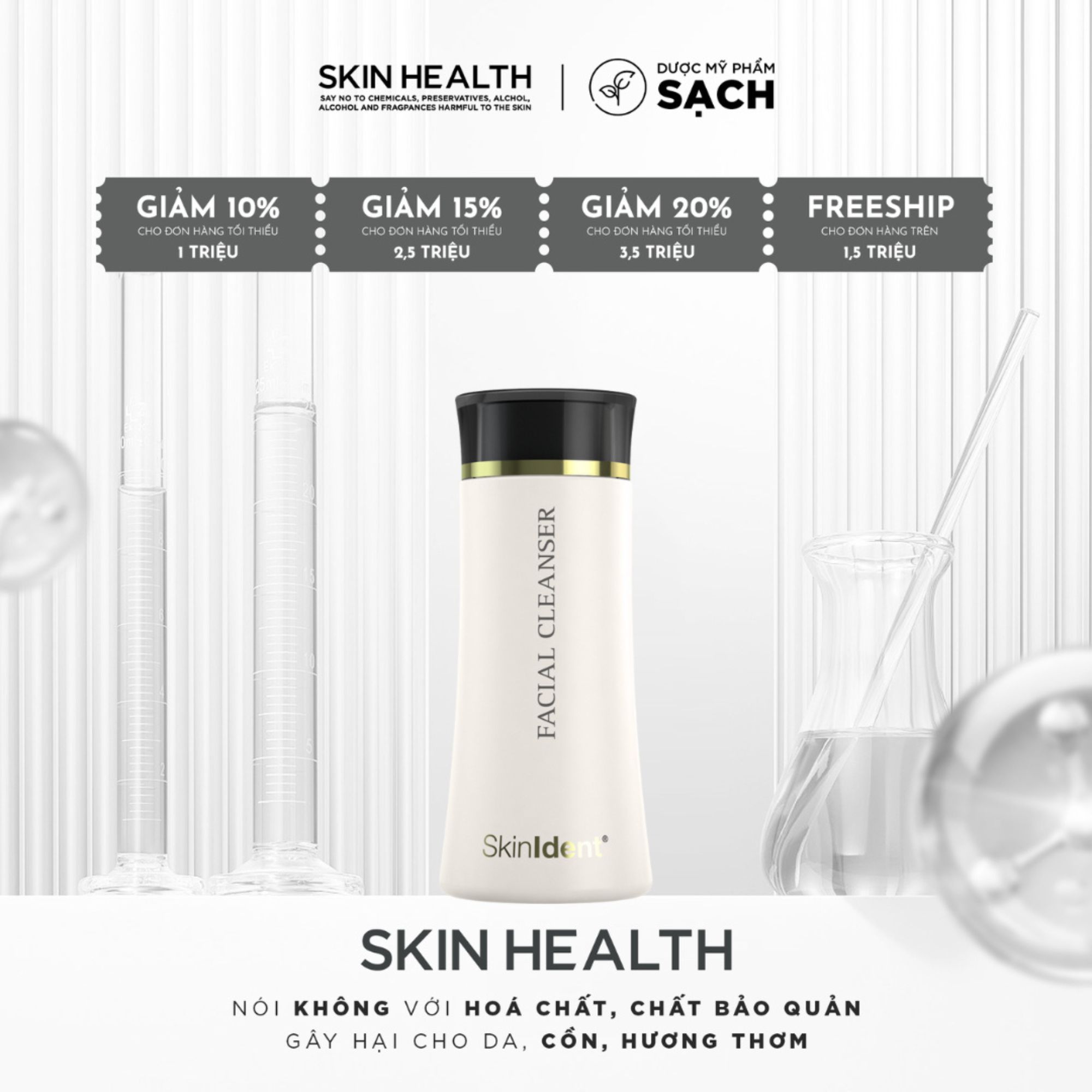 SKINIDENT FACIAL CLEANSER/ SỮA RỬA MẶT CHỨA THÀNH PHẦN GIỐNG HỆT DA