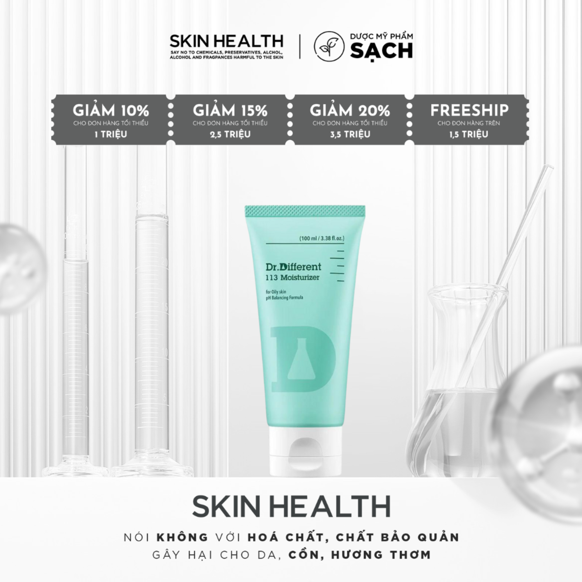 DR.DIFERENT 113 MOISTURIZER/ KEM DƯỠNG LÝ TƯỞNG DÀNH CHO DA DẦU MỤN