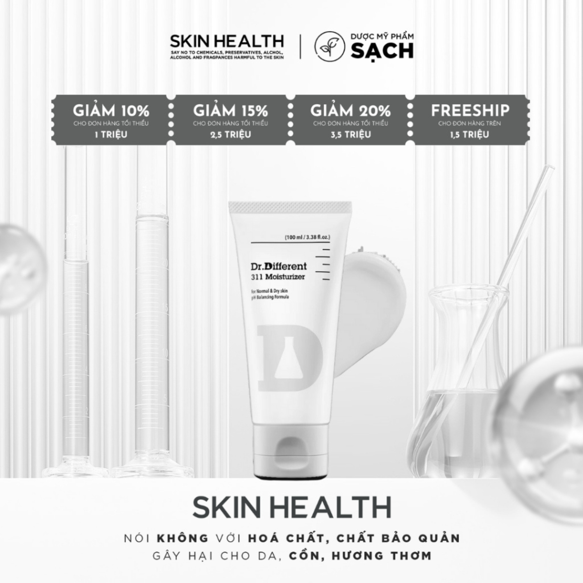 DR.DIFFERENT 311 MOISTURIZER/ KEM DƯỠNG ẨM- PHỤC HỒI HÀNG RÀO BẢO VỆ DA