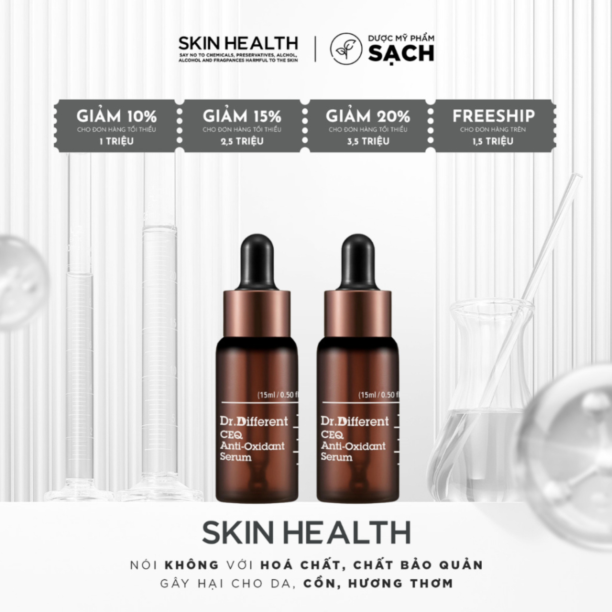 DR.DIFFERENT CEQ ANTIOXIDANT SERUM/ SÁNG DA- GIẢM NÁM- GIẢM NHĂN- TRẺ HOÁ DA
