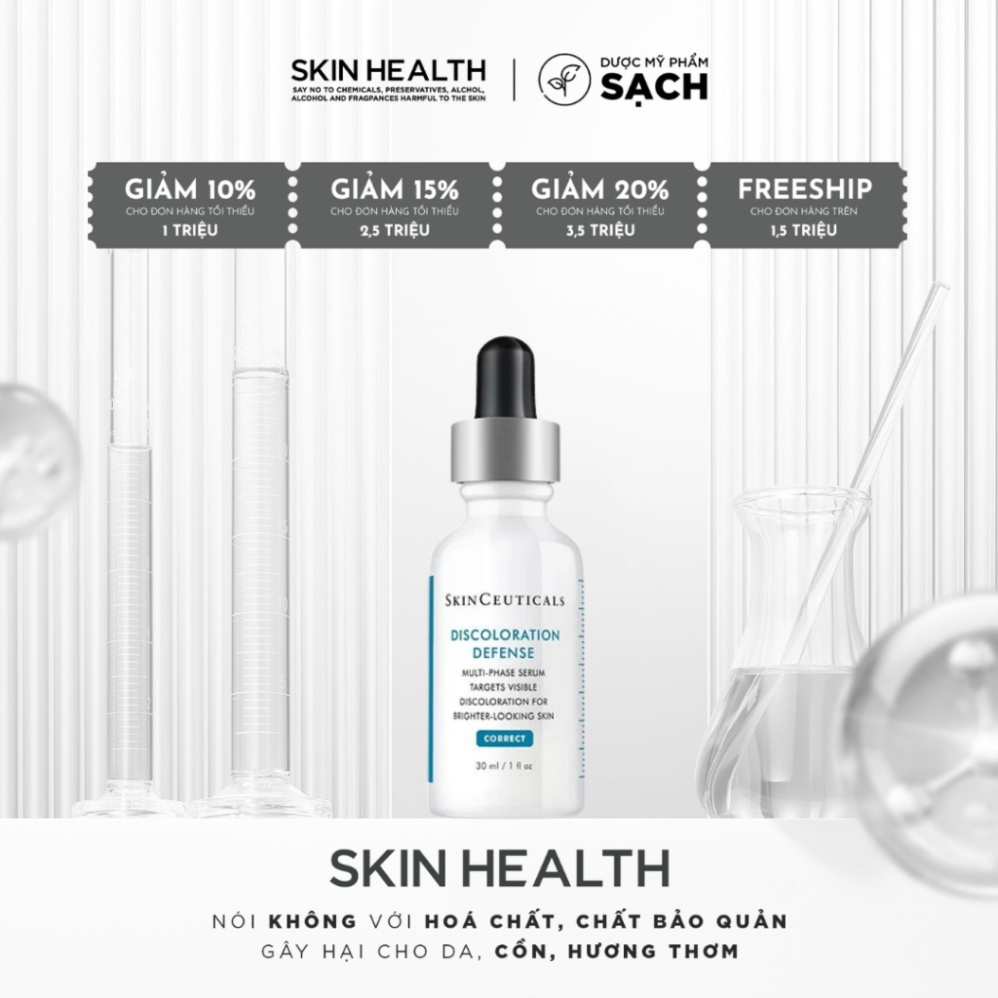 SKINCEUTICALS DISCOLORATION DEFENSE/ SERUM MỜ THÂM NÁM VÀ LÀM SÁNG ĐỀU MÀU DA