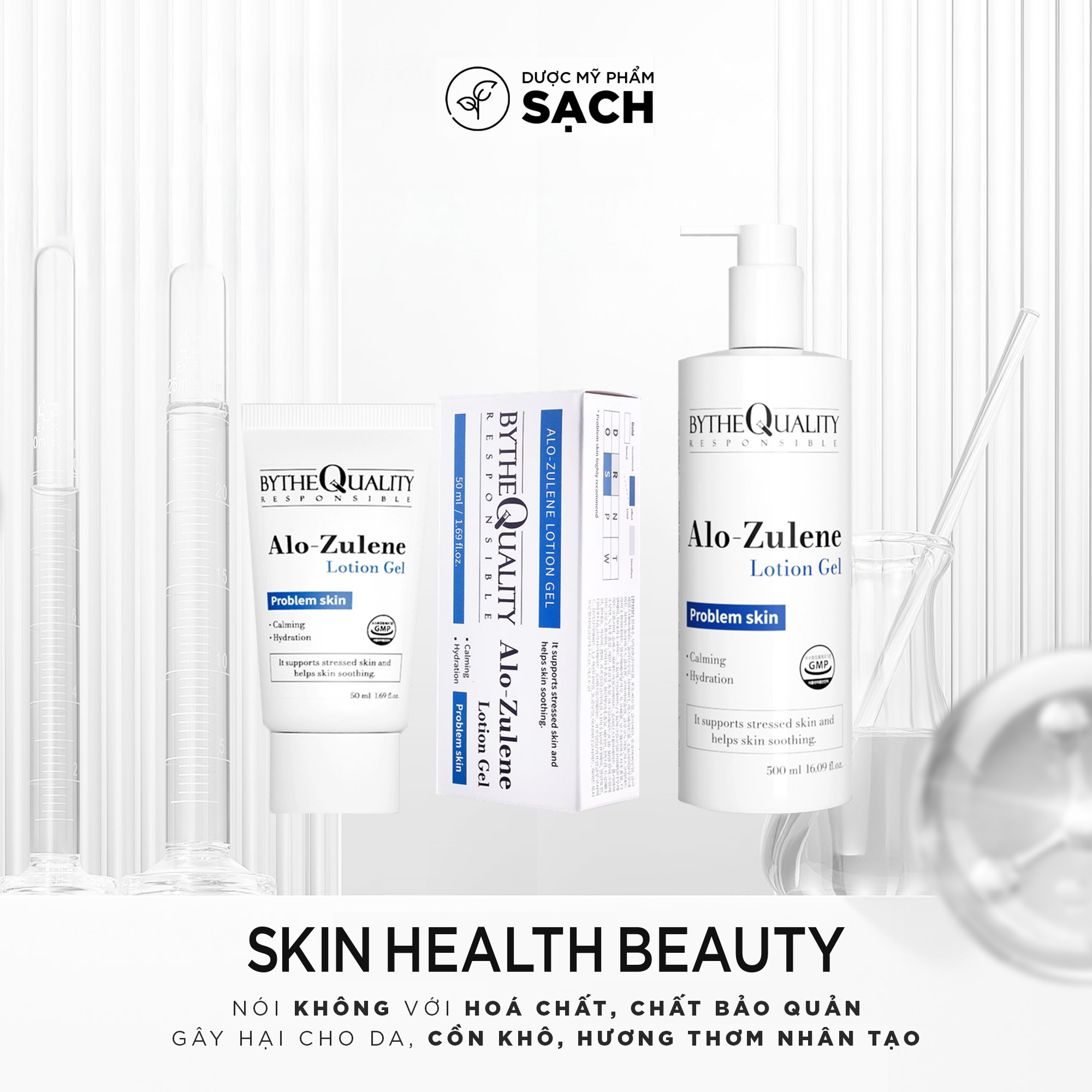 BYTHE QUALITY Alo-Zulene Lotion Gel - Gel Dưỡng Làm Dịu Da Chuyên Sâu: Giải Pháp Cứu Tinh Cho Làn Da Mụn, Mẩn Đỏ