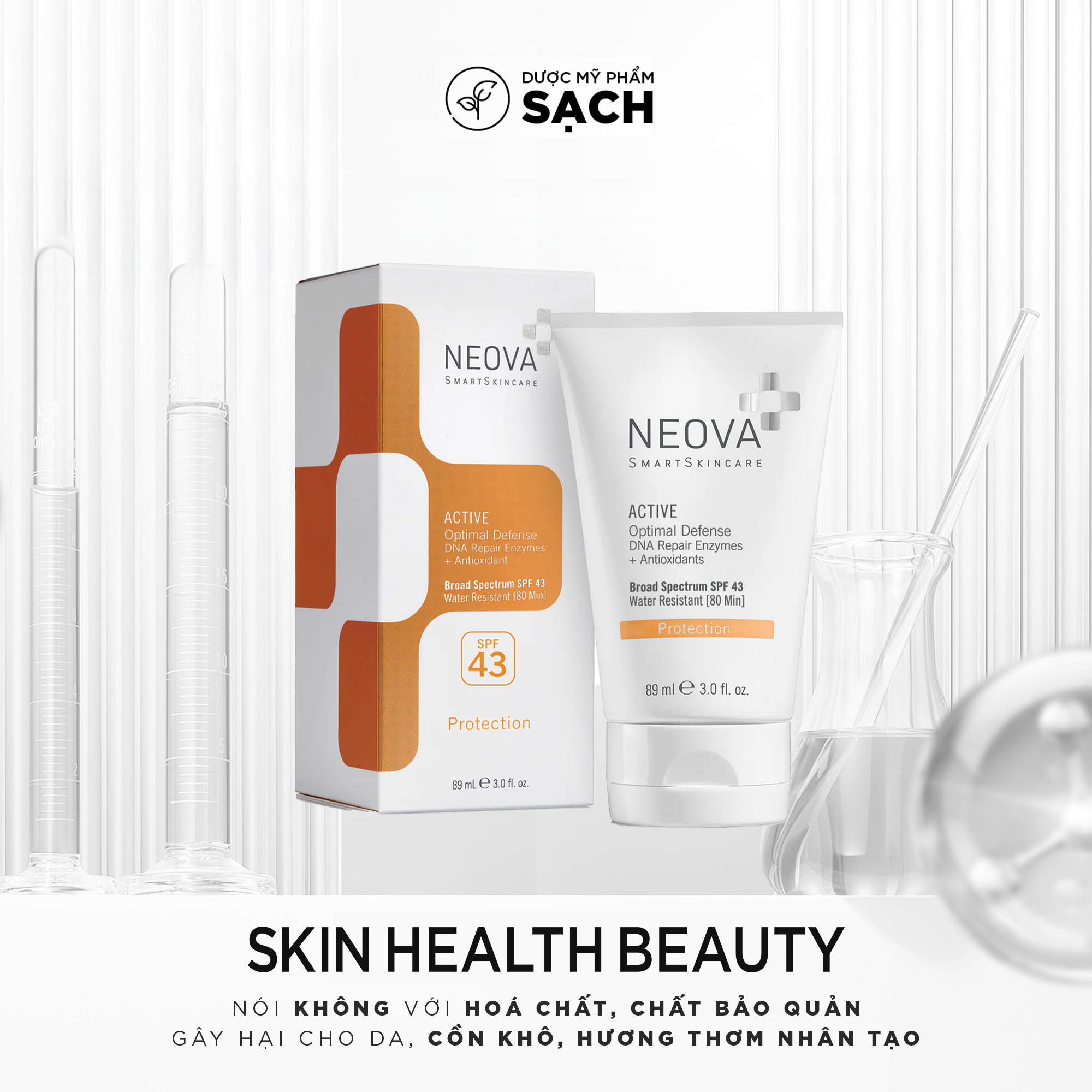 Neova Active SPF 43 - Kem Chống Nắng Bảo Vệ Chuyên Sâu Cho Mặt & Body Với Enzyme Sửa Chữa DNA