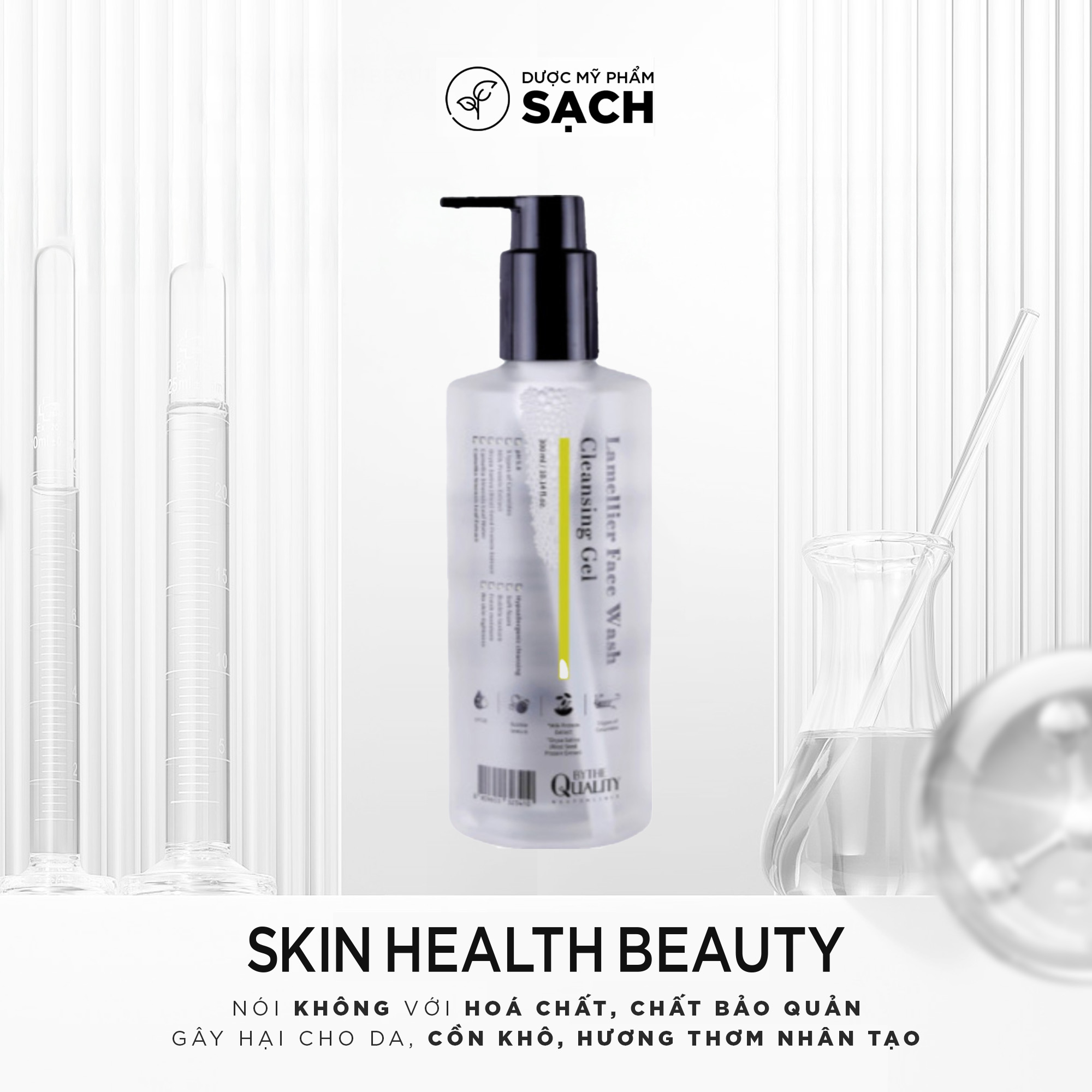 BYTHE QUALITY Lamellier Face Wash Cleansing Gel Sữa Rửa Mặt Từ Mầm Gạo – Bảo Vệ Hàng Rào Da, Cho Làn Da Mềm Mại